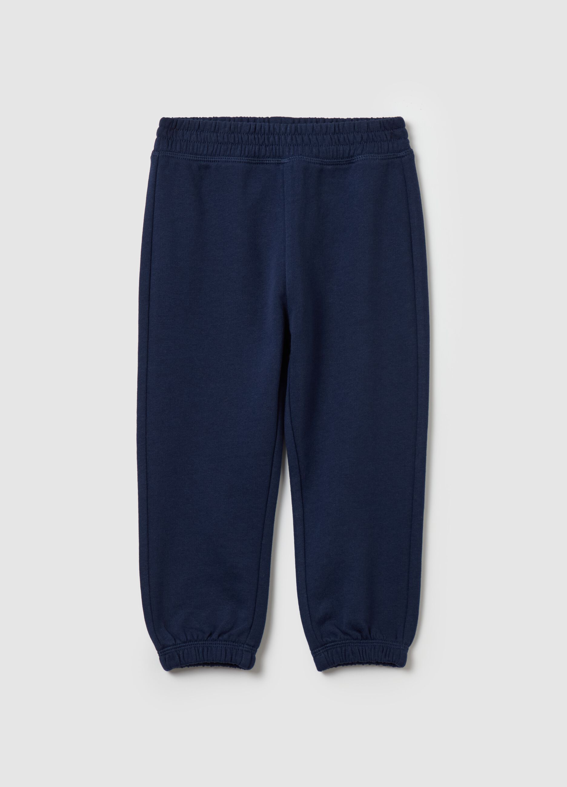 Fleece joggers with elasticated edging