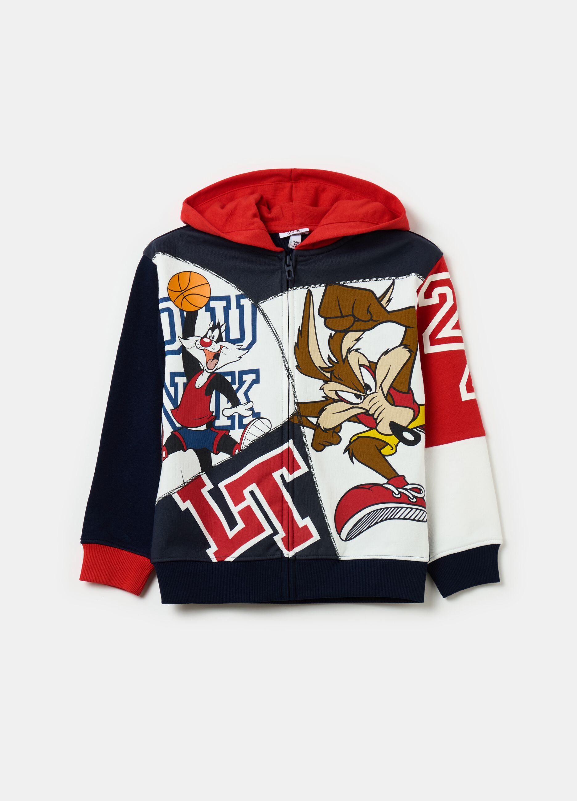 Sylvester the Cat and Bugs Bunny full-zip sweatshirt with hood