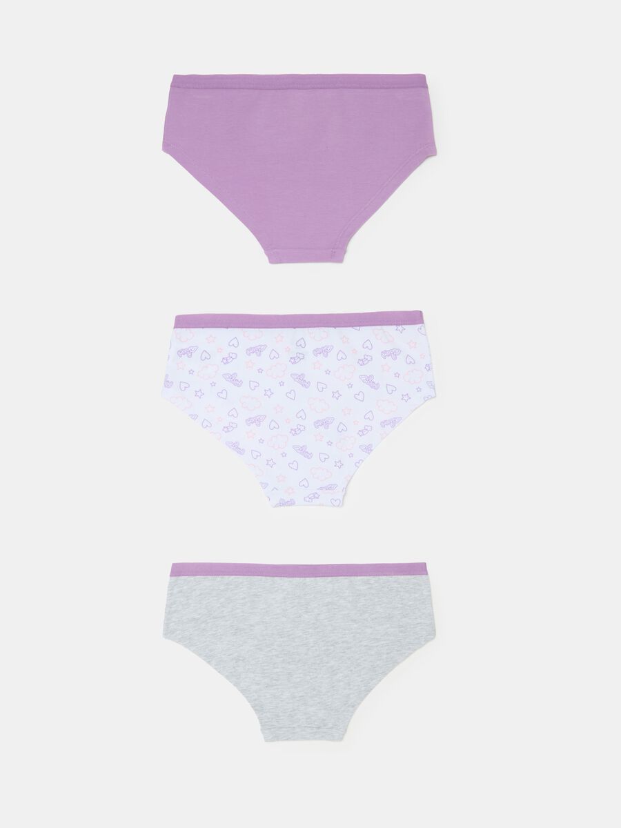 Three-pack French knickers in organic cotton with print_1