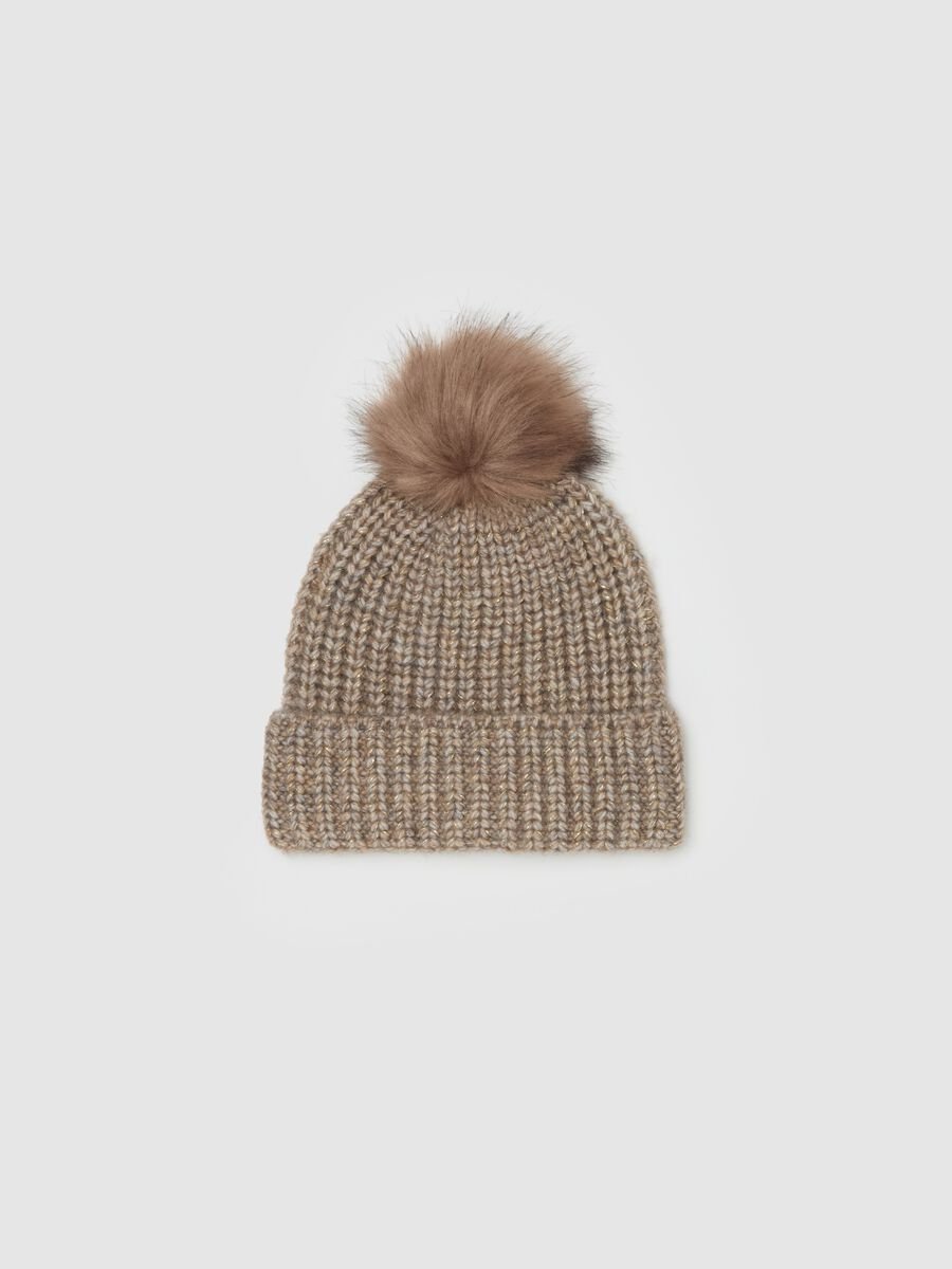 Hat in lurex with pompom_0