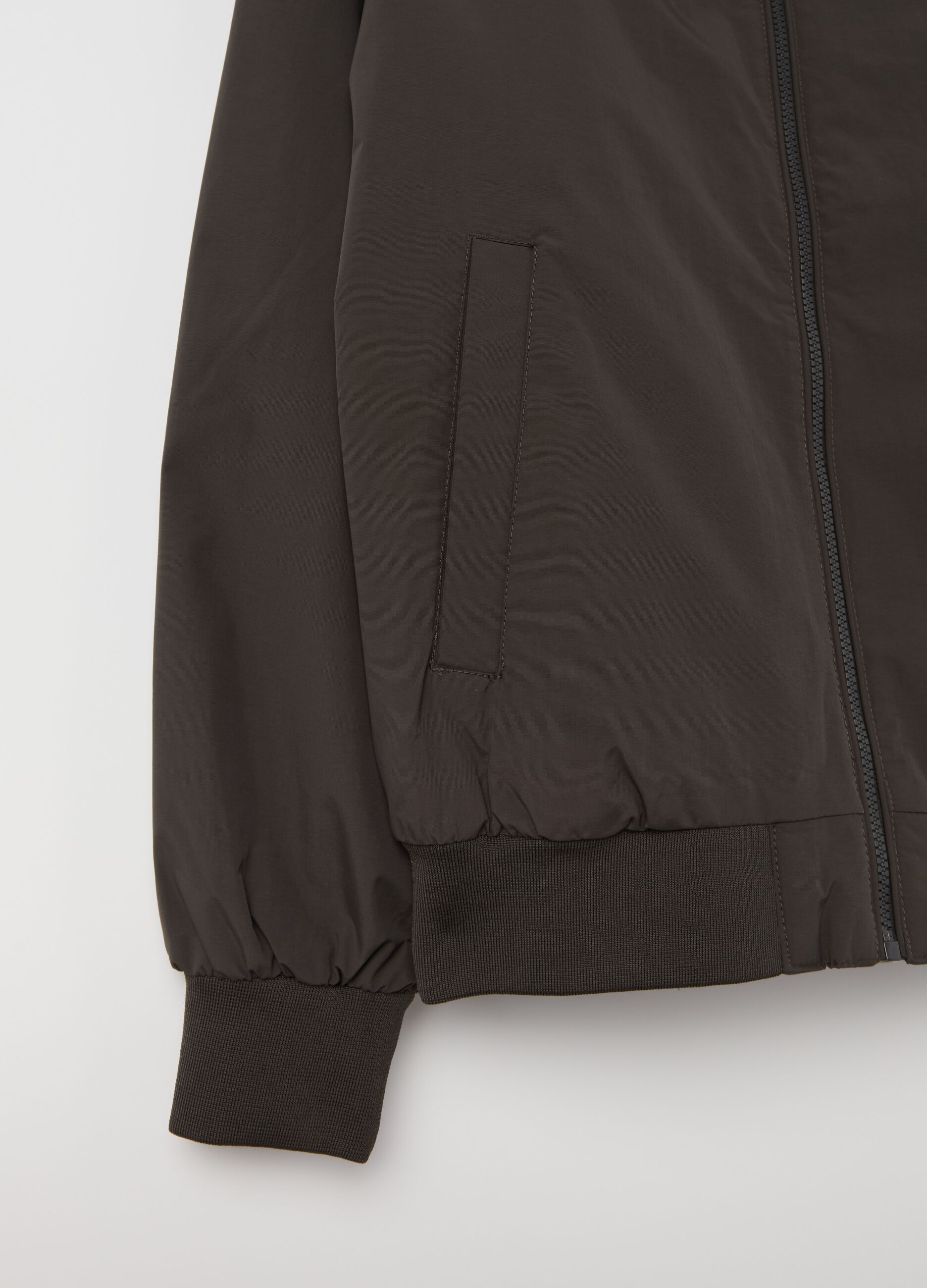 Full-zip bomber jacket with high neck