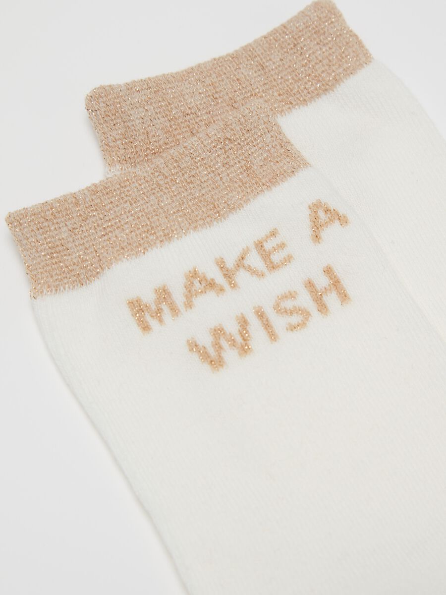 Organic cotton socks with lurex and lettering_1