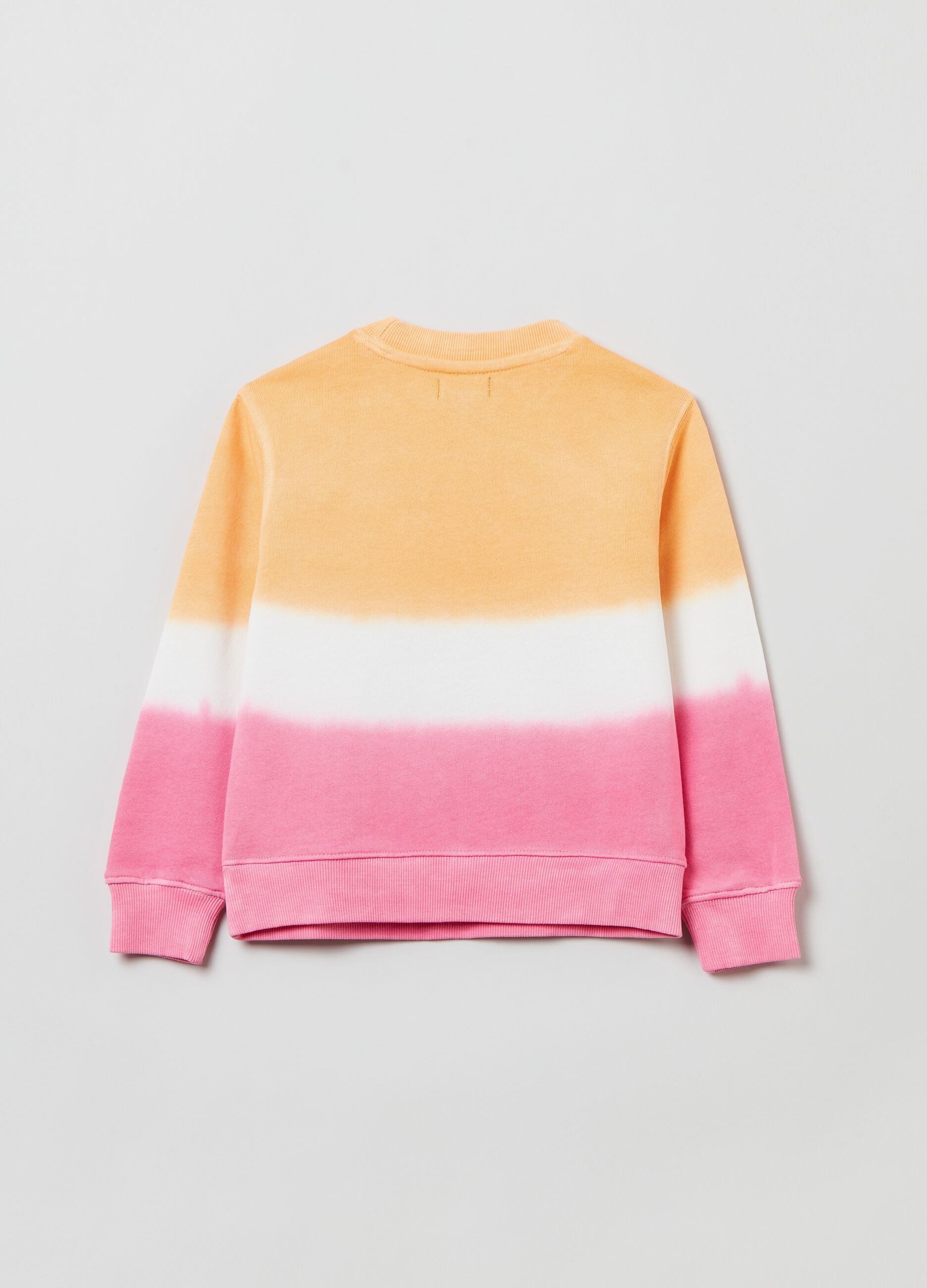 Sweatshirt with dip dye pattern and embroidery