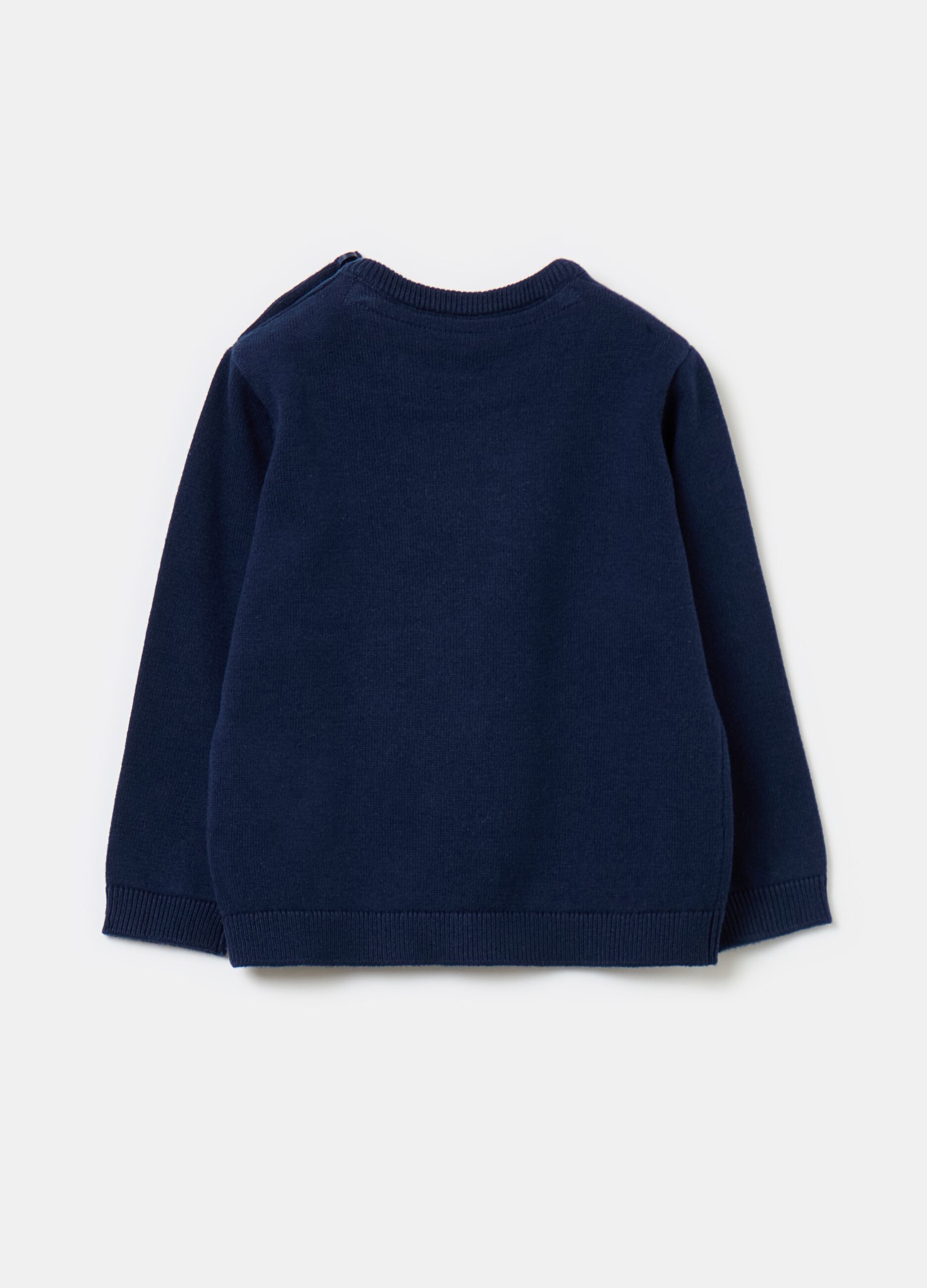 Solid colour cotton pullover