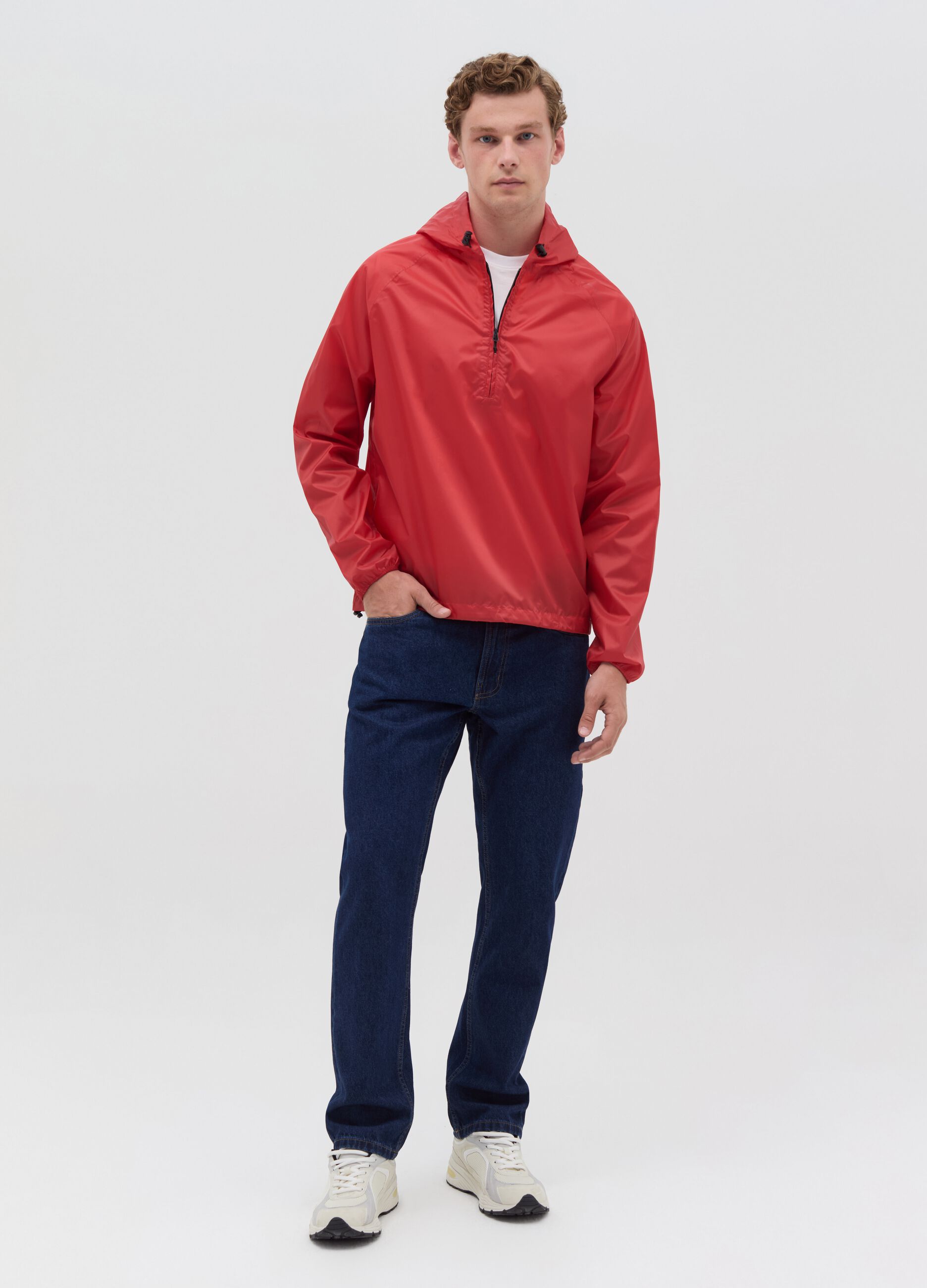 Essential waterproof half-zip jacket