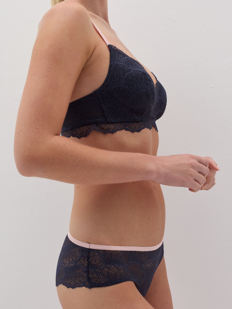 Ele two-tone lace bra without underwiring with cup_1