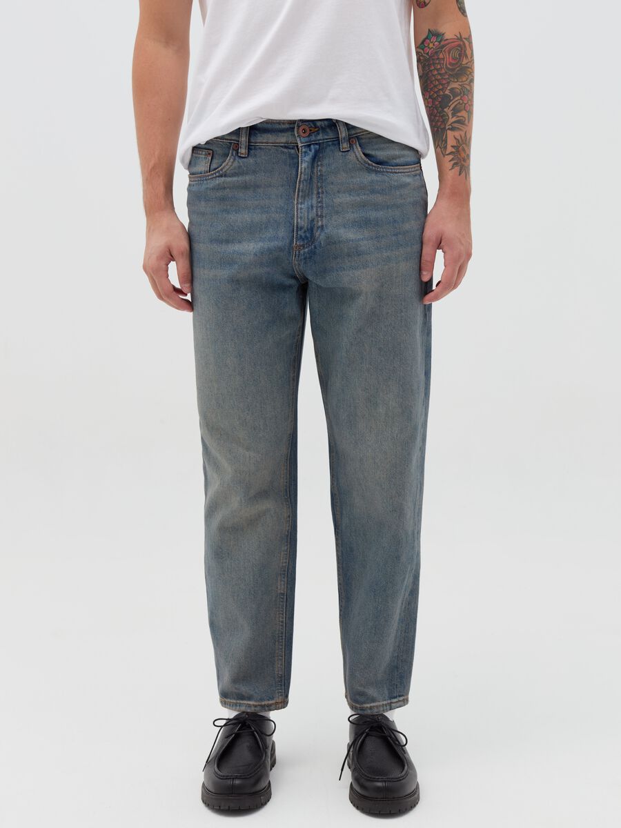 Balloon-fit acid-wash jeans_1