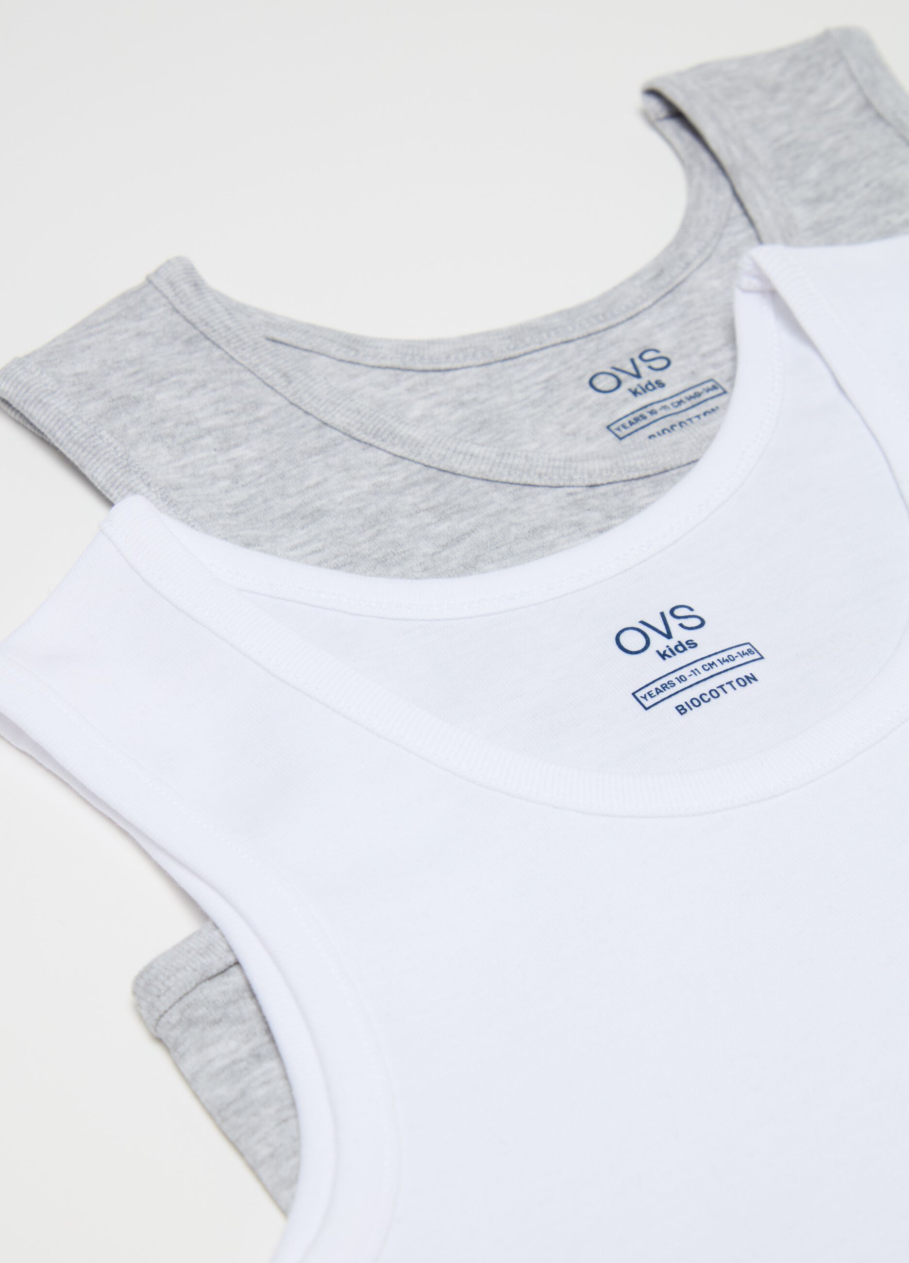 Two-pack racerback vests in organic cotton