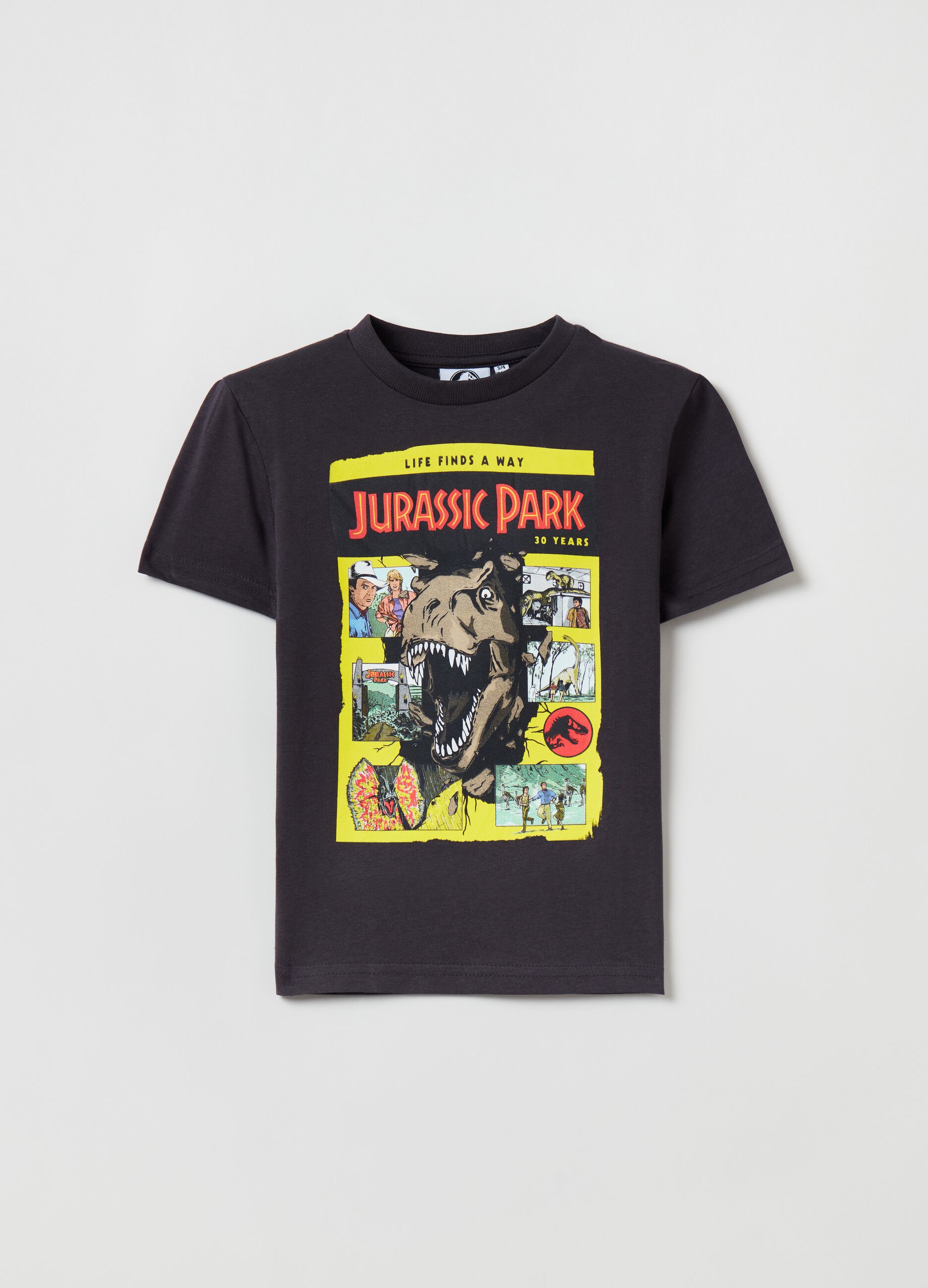 Cotton T-shirt with Jurassic Park print