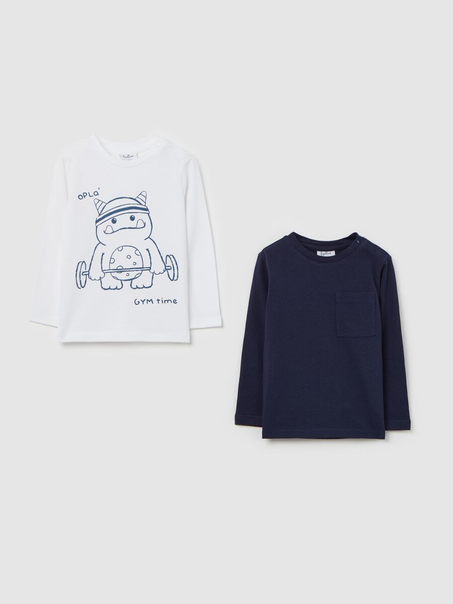 Two-pack long-sleeved T-shirt in cotton_0