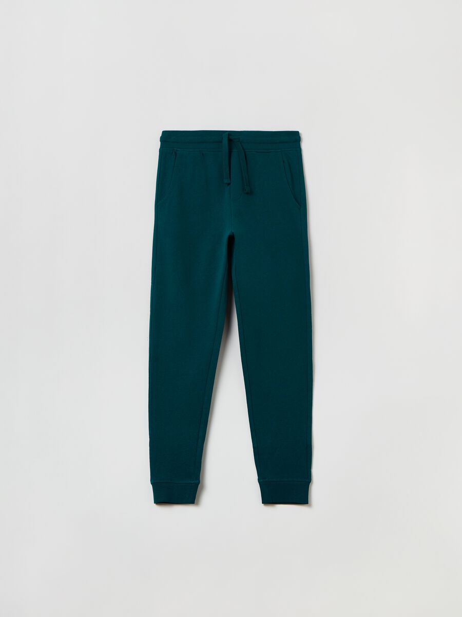 Fleece joggers with drawstring_0