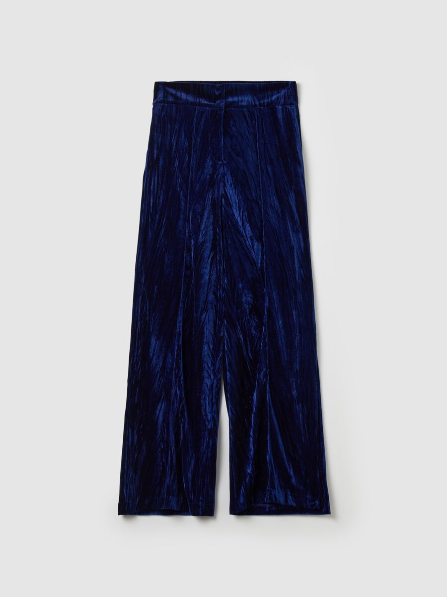 Wide-leg trousers in velvet_0