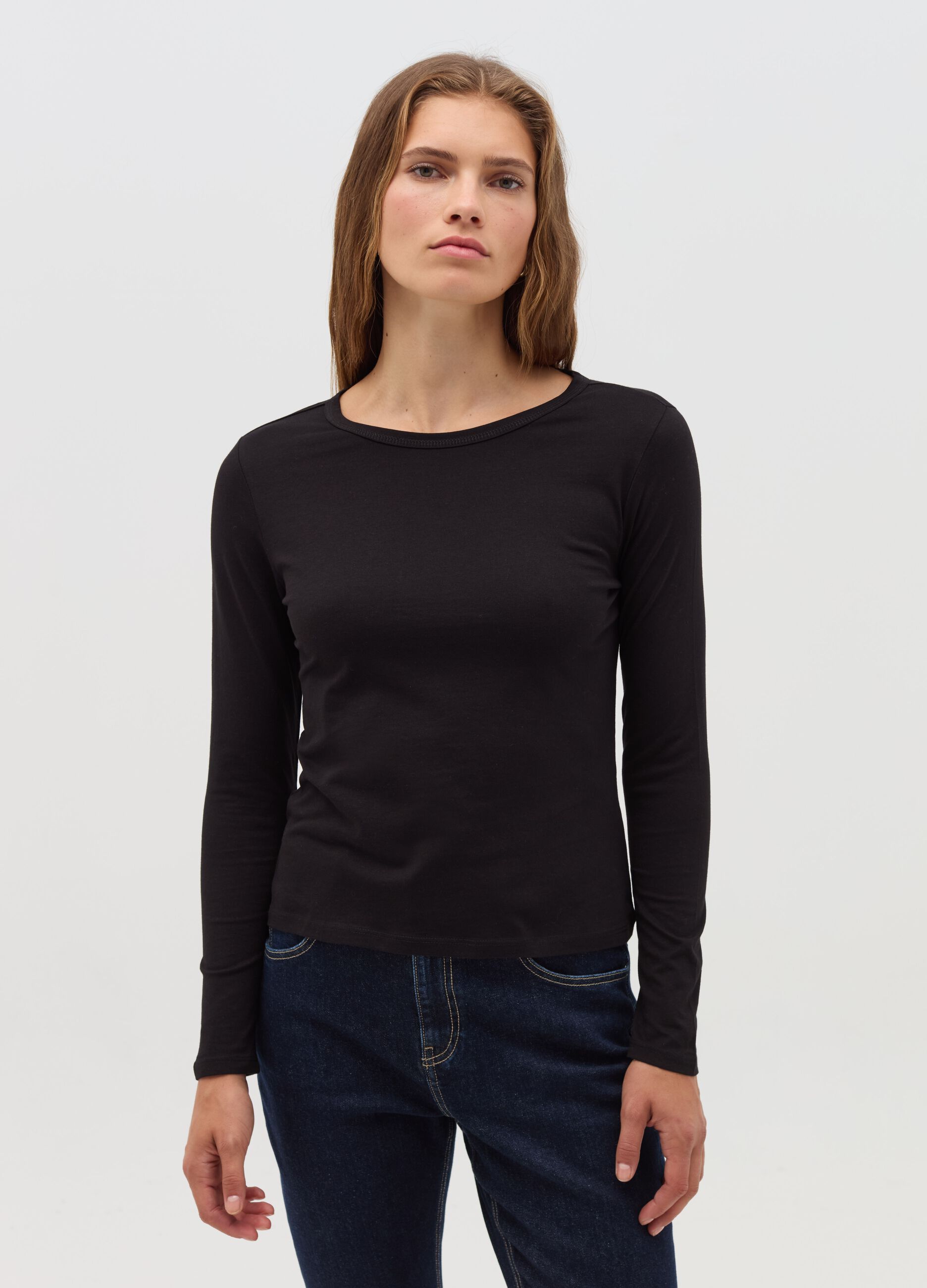 Long-sleeved T-shirt in cotton