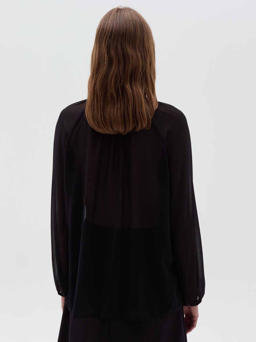 Semi-sheer blouse with foulard_3