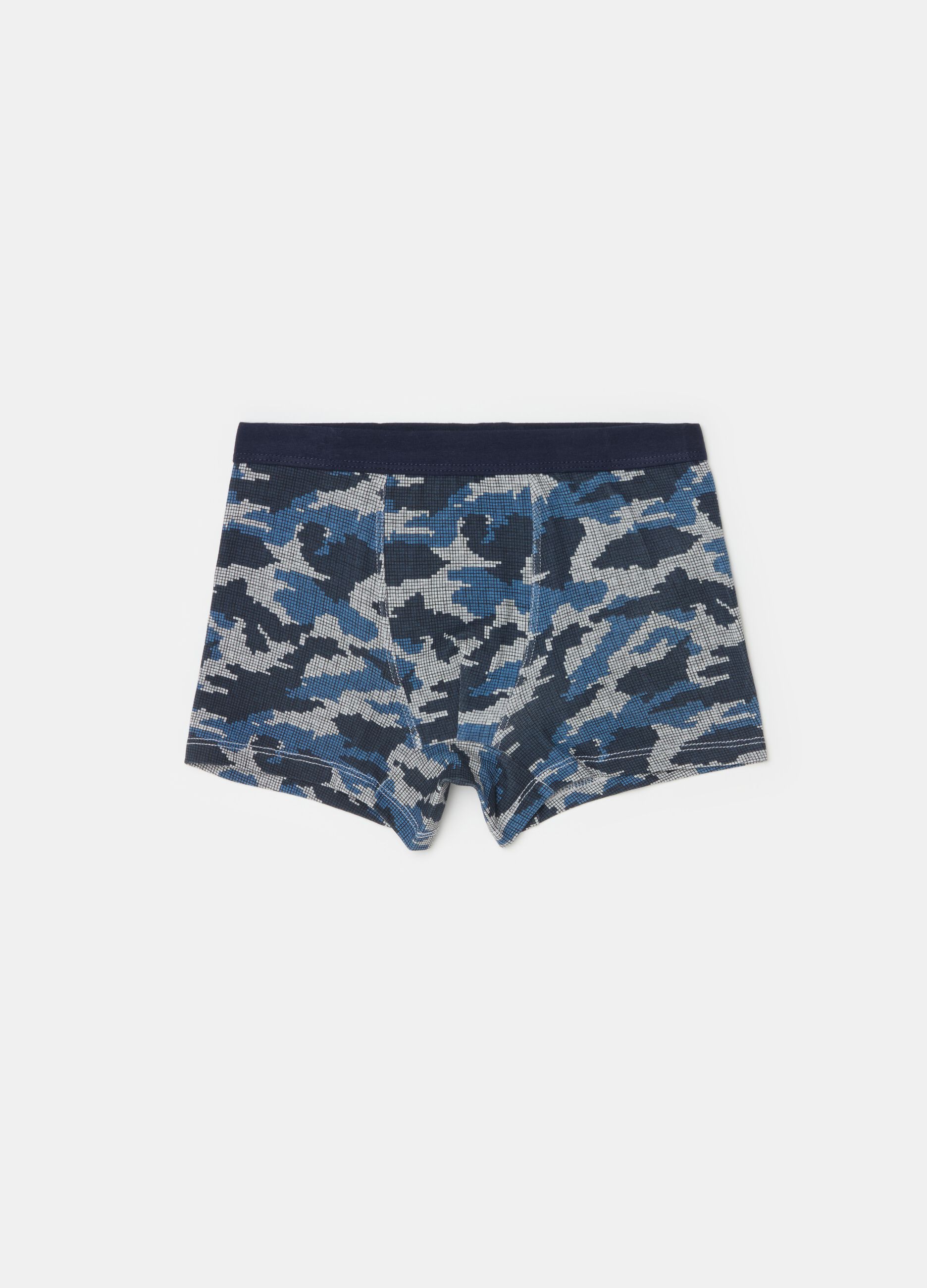 Camouflage boxer shorts in organic cotton