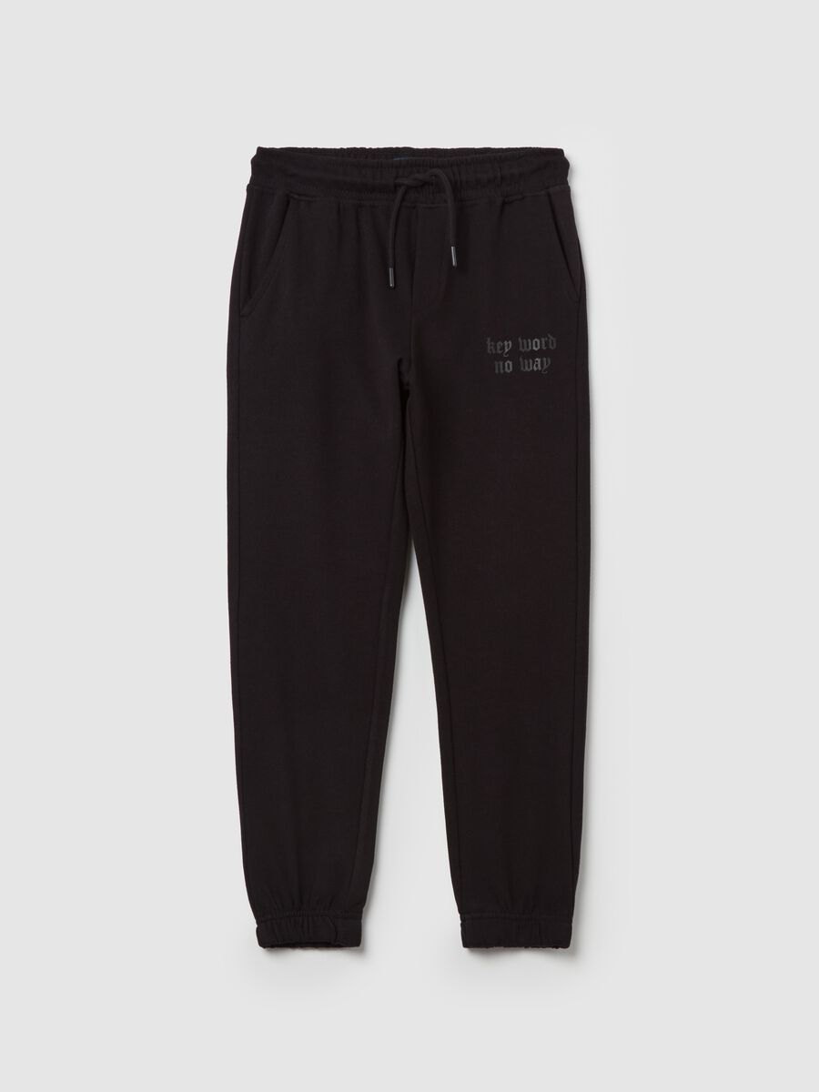 Joggers with gothic "Key Word No Way” print_0