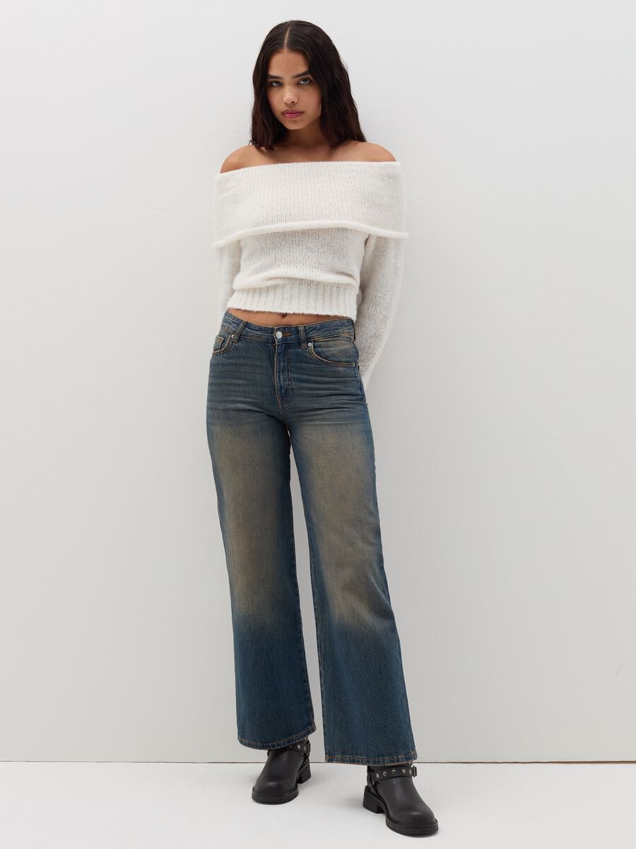 Wide-leg jeans with low waist_0