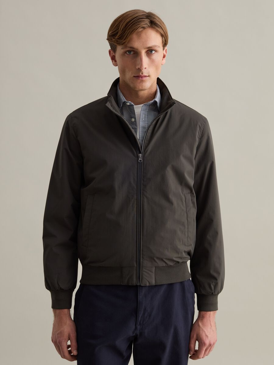 Full-zip bomber jacket with high neck_1