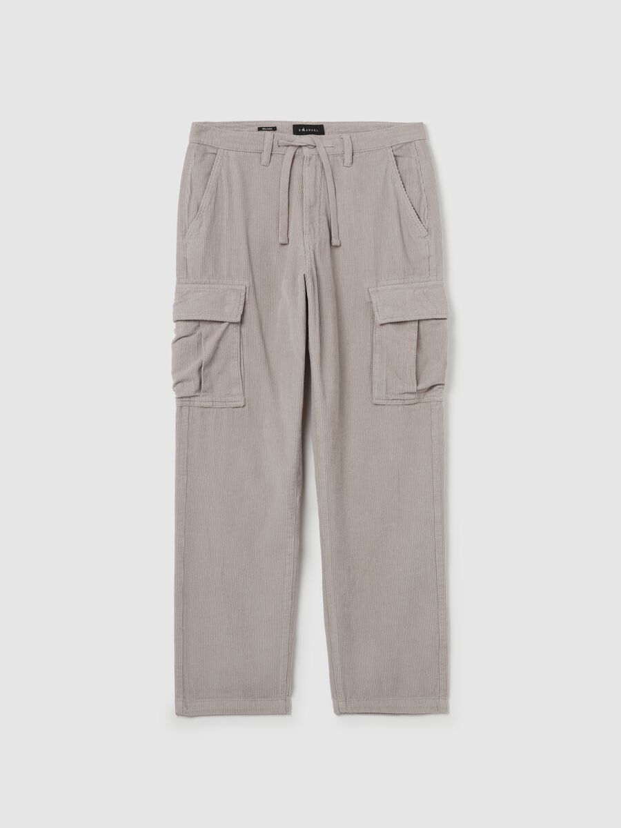 Cargo joggers in corduroy with drawstring_4