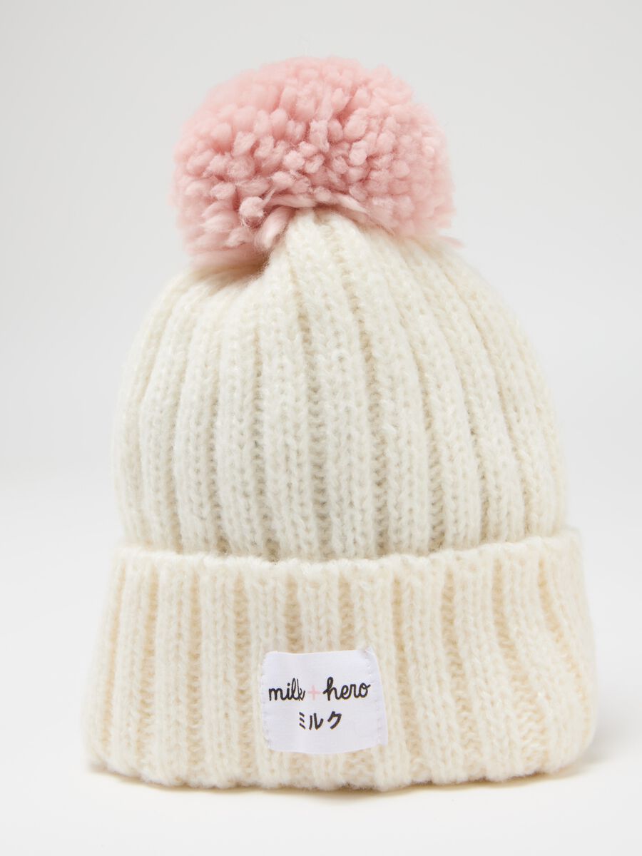 Ribbed hat with pompom_2