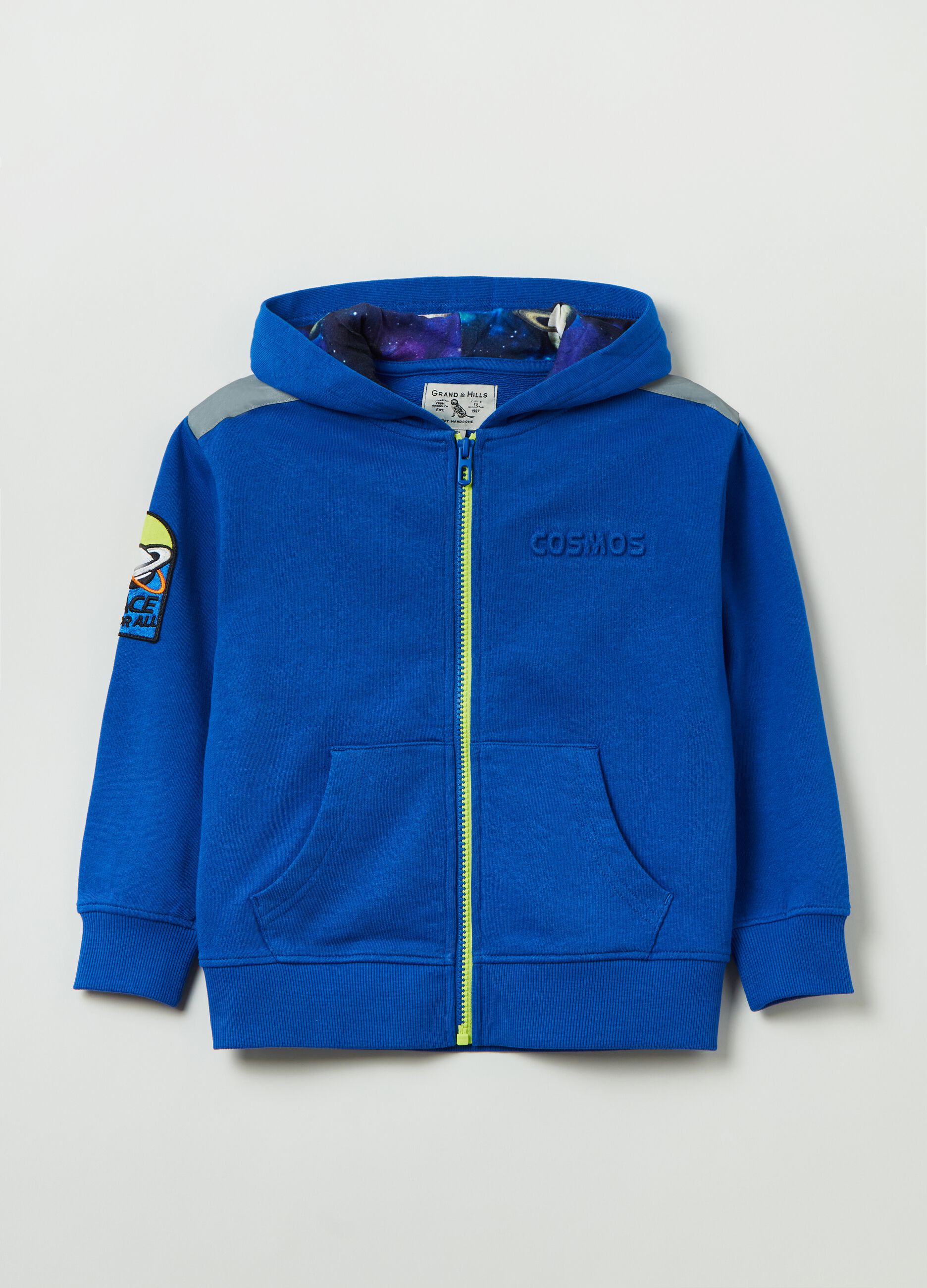 Full-zip sweatshirt with hood in cotton