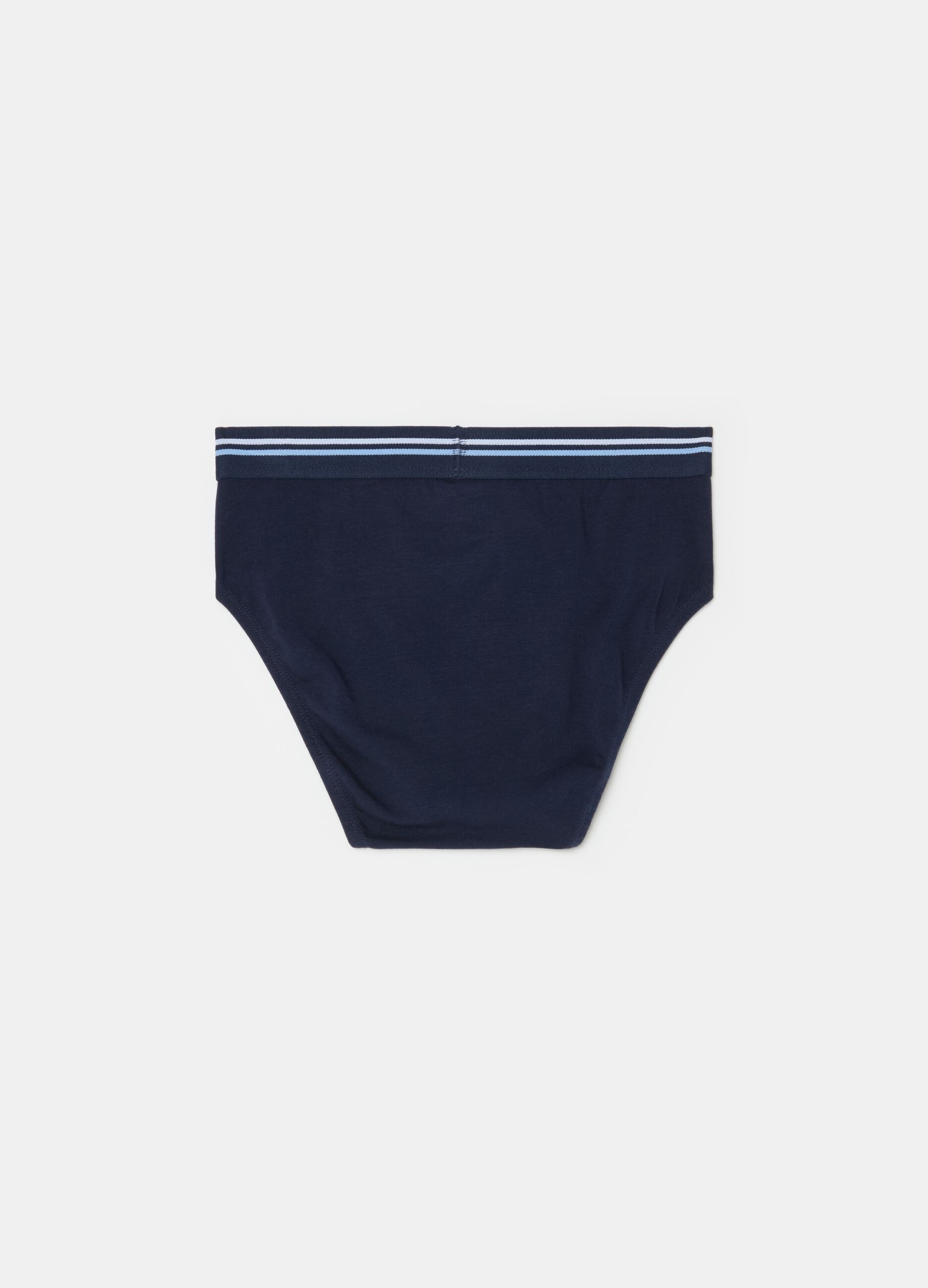 Organic cotton briefs with striped elastic