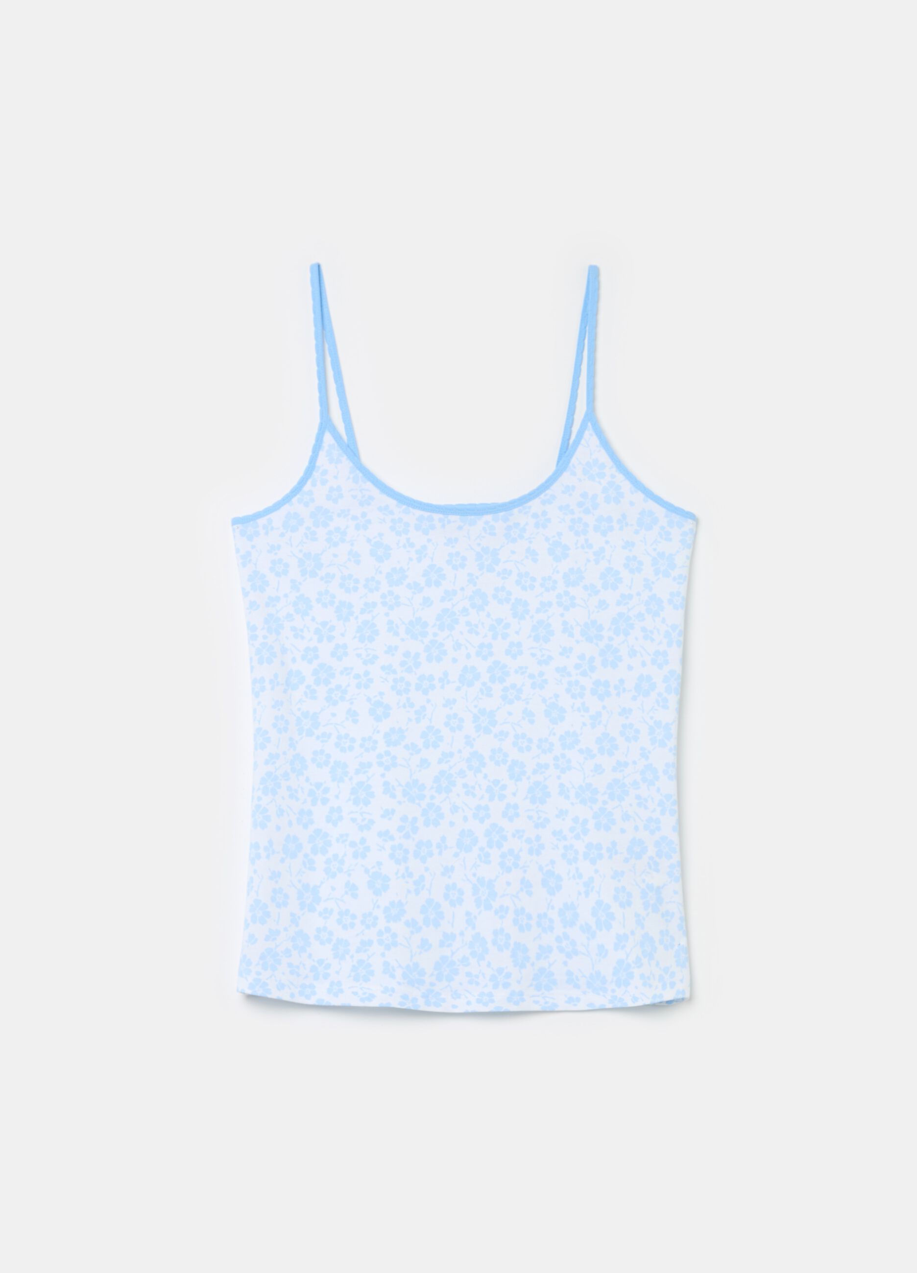 Pyjama top with small flowers print