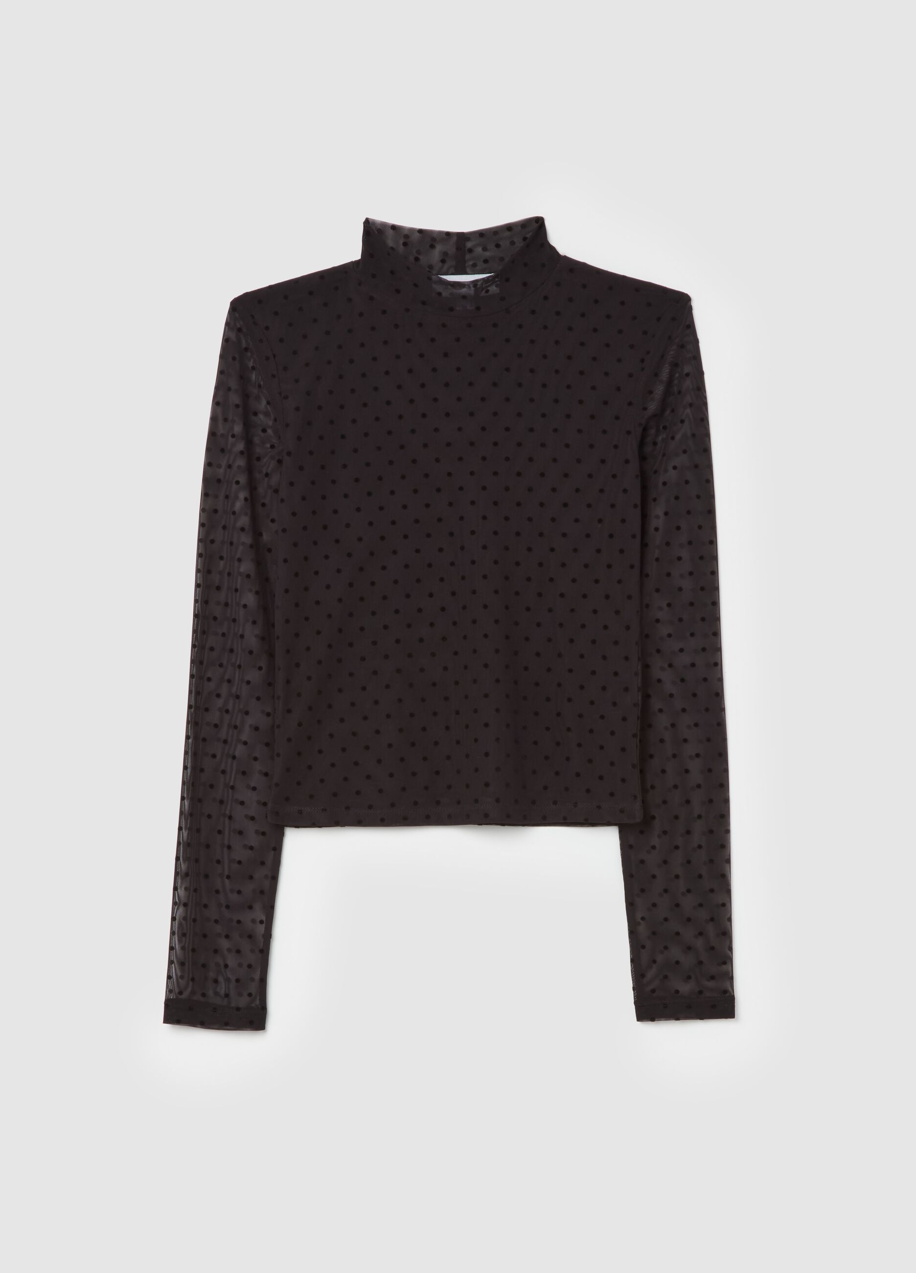 T-shirt in polka dot mesh