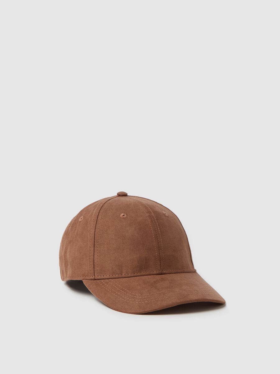 Suede-effect baseball cap_0