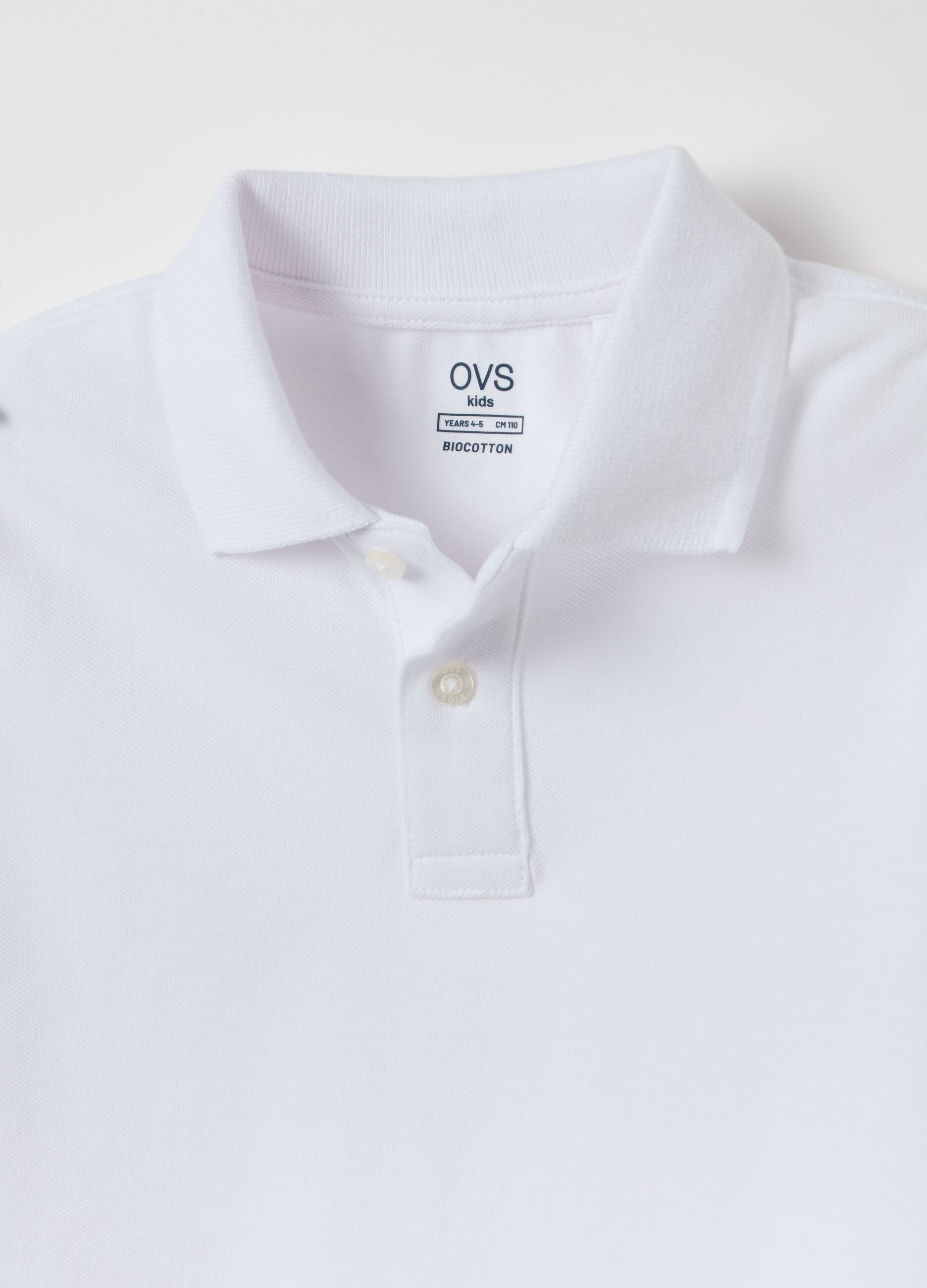 Long-sleeved polo shirt in organic cotton