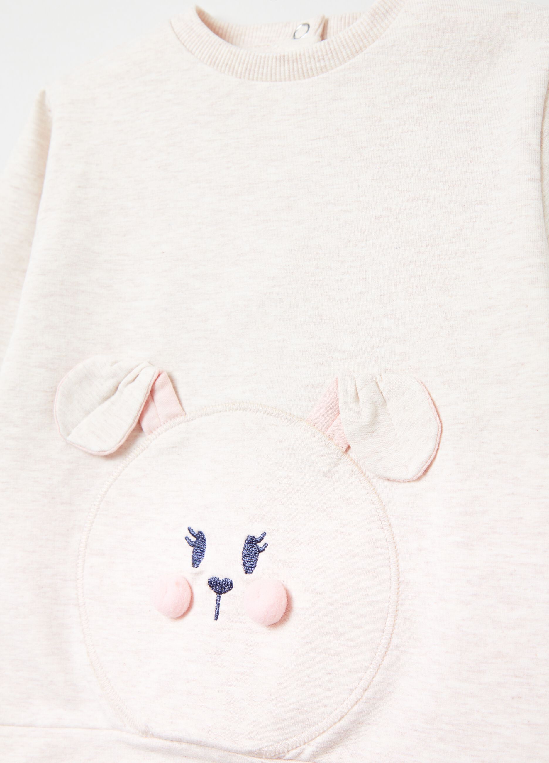 Plush jogging set with rabbit patch