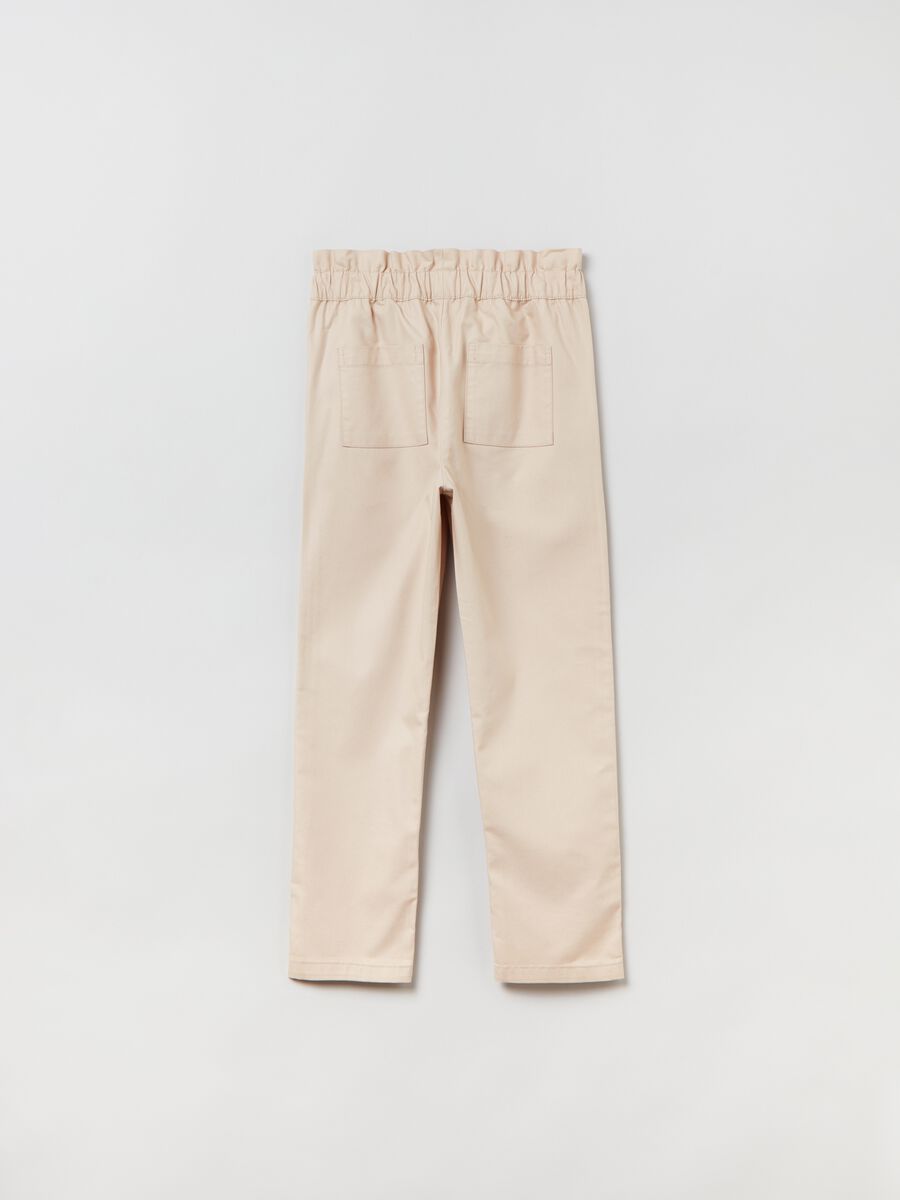 Paper bag trousers in cotton and Lyocell_1