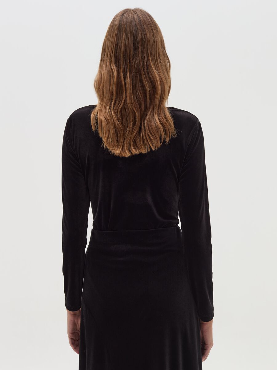 Long-sleeved bodysuit in velvet_3