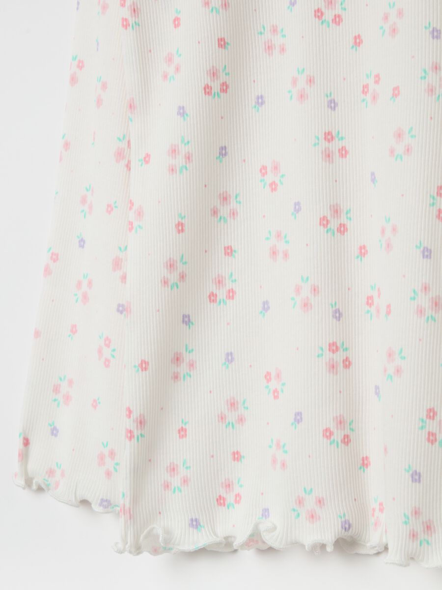 Ribbed floral pyjamas in organic cotton_3