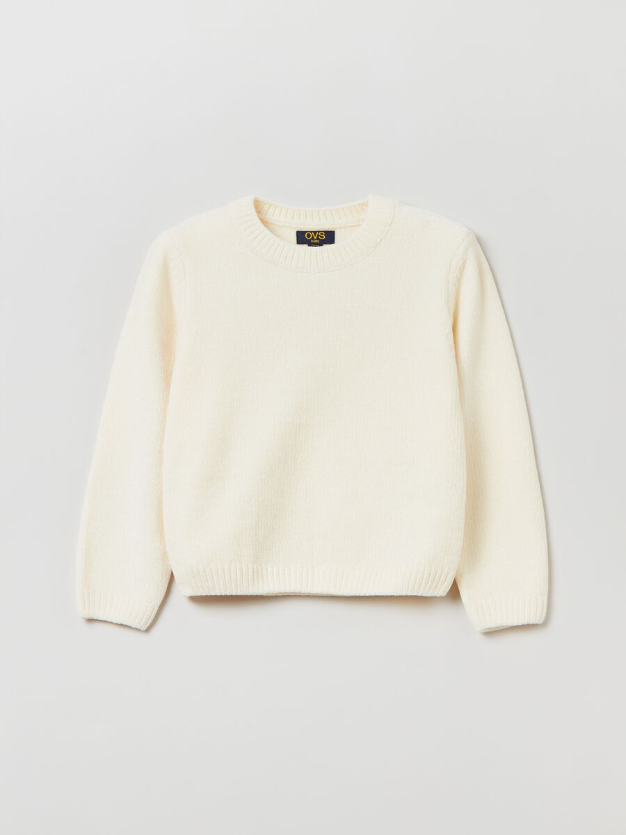 Chenille pullover with round neck_0