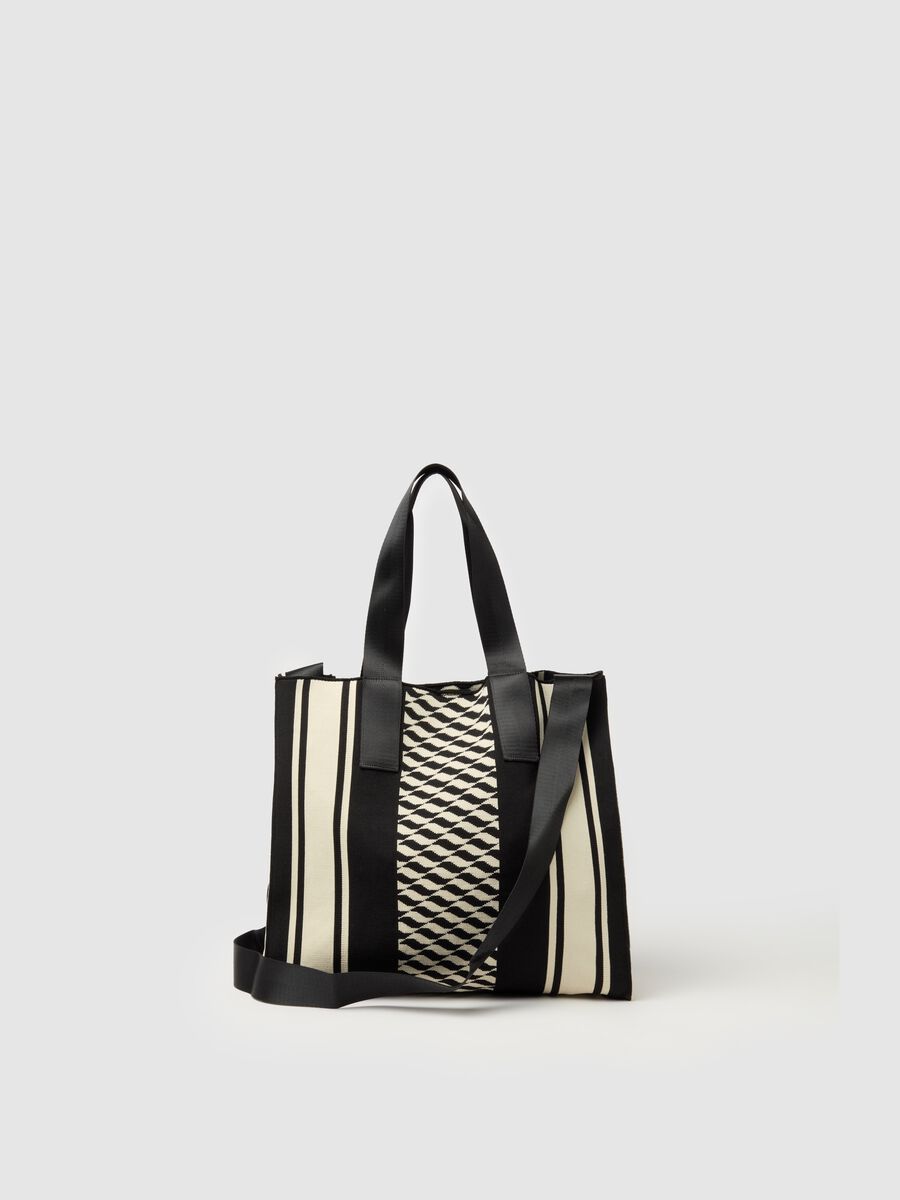 Tote bag con trama geometrica_0