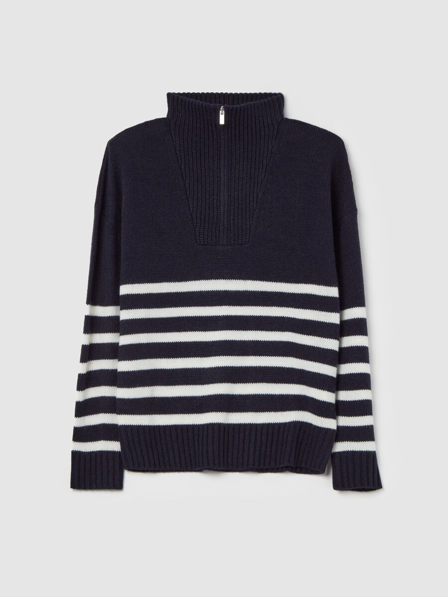 Striped half-zip pullover_4