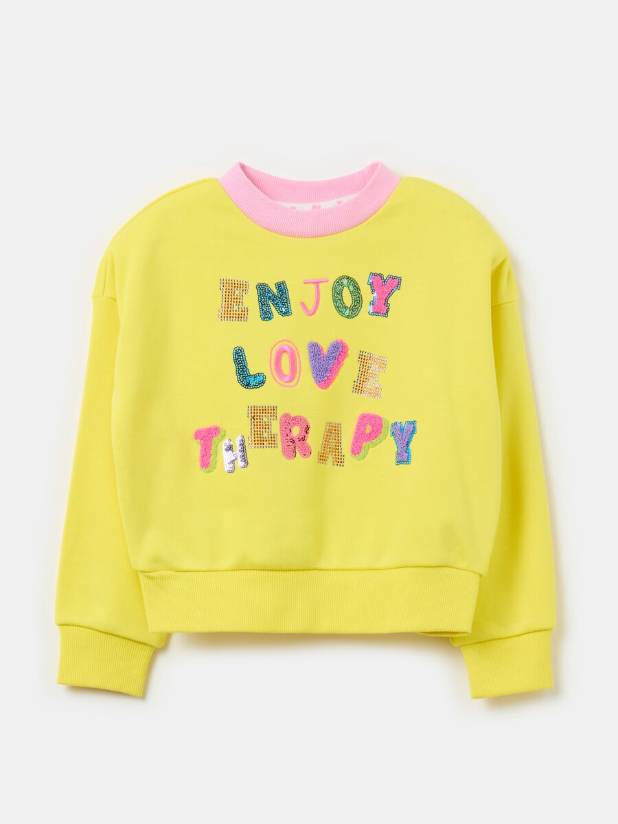 Sweatshirt with lettering application_0
