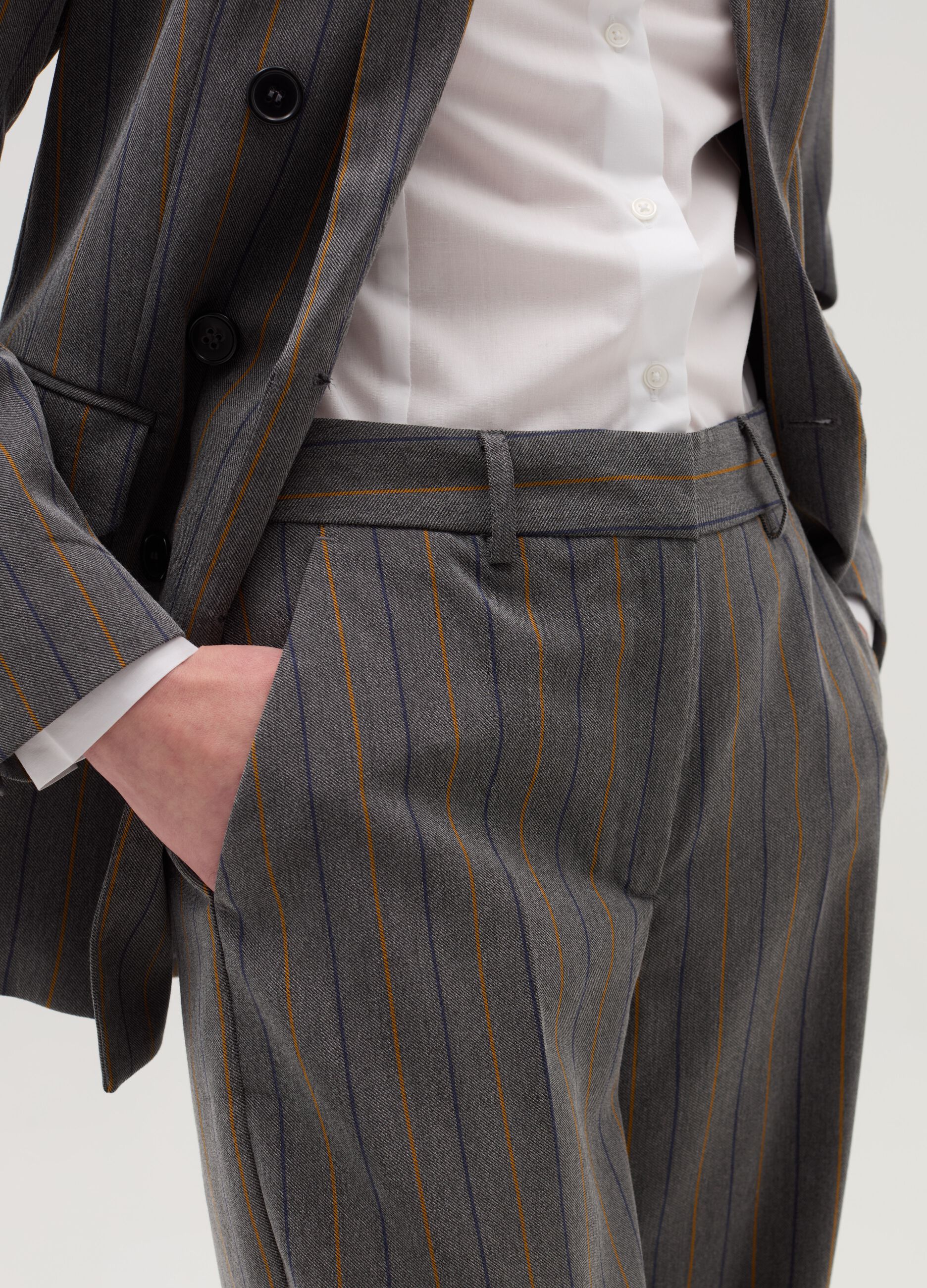 Trousers with striped pattern