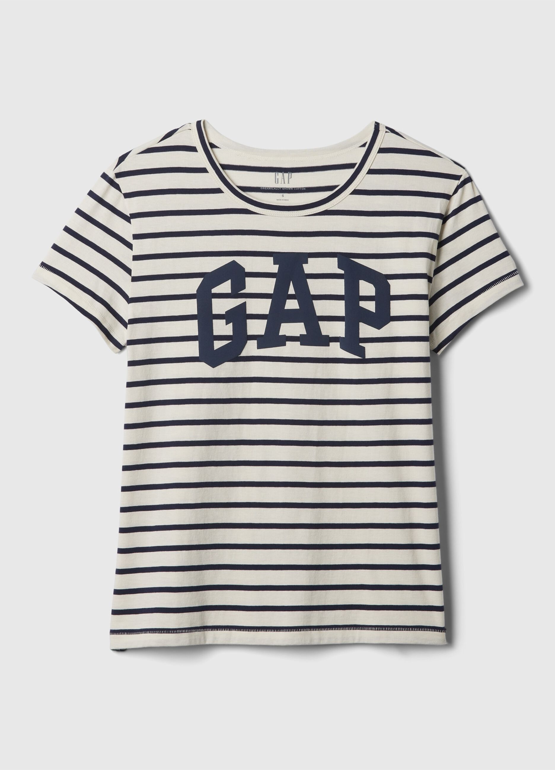 Striped T-shirt with logo print