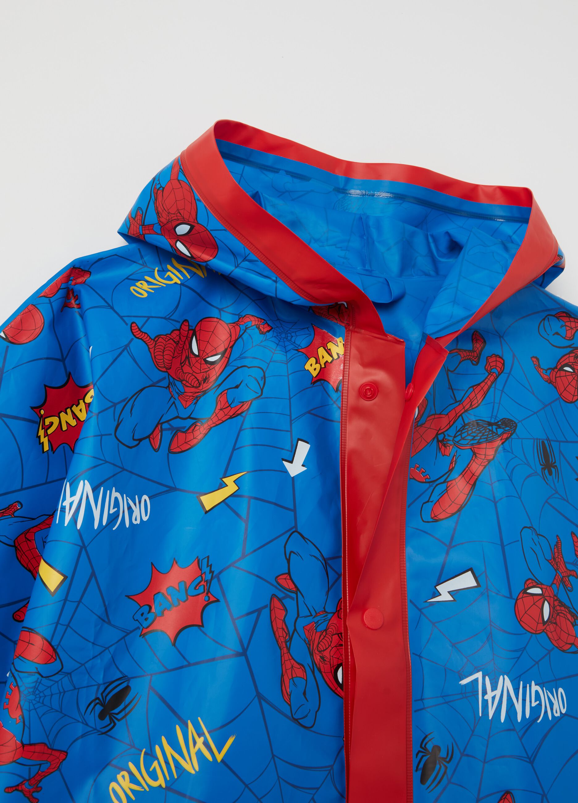 Rain cape with Spider-Man print