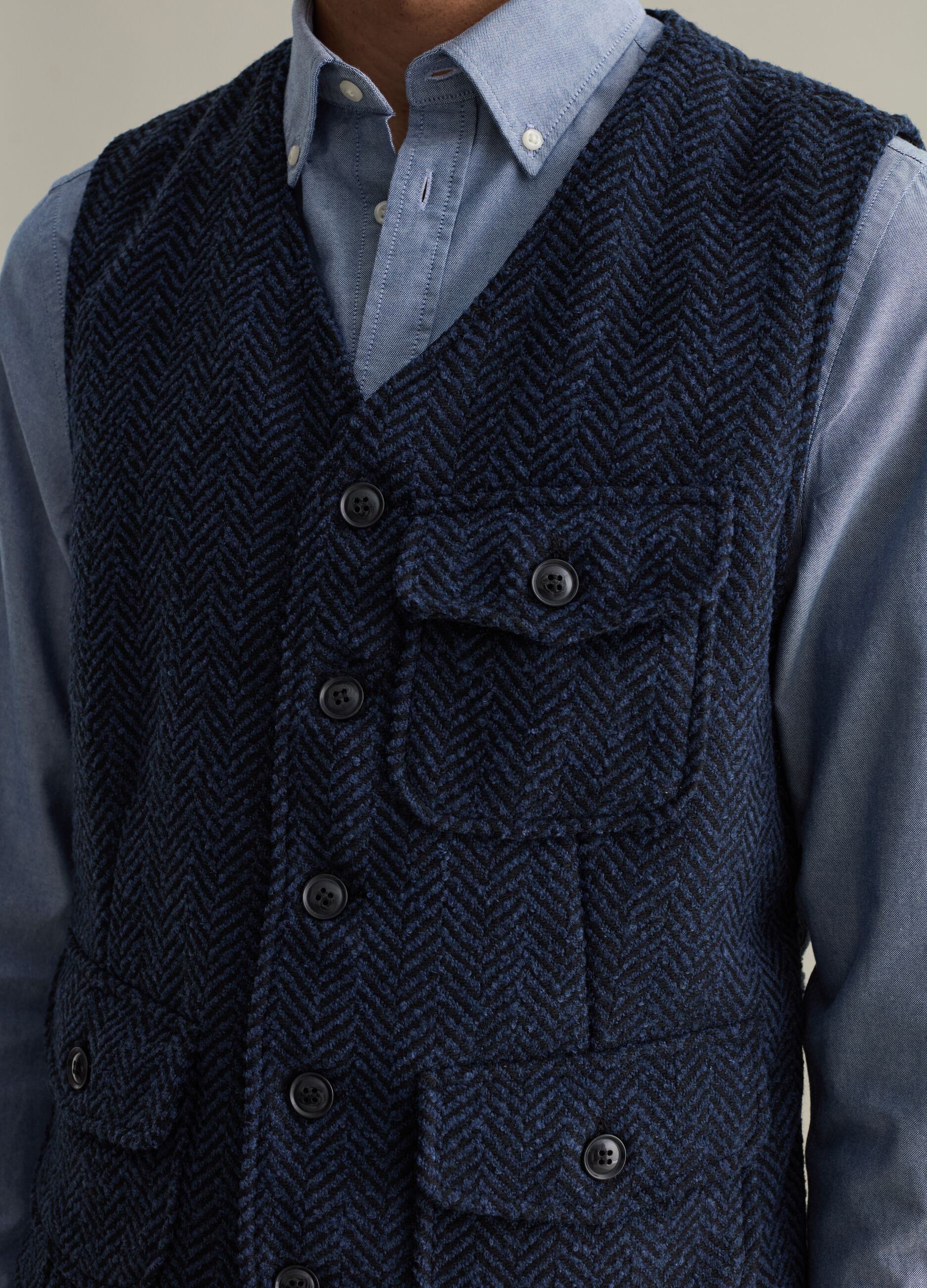 Gilet with herringbone design