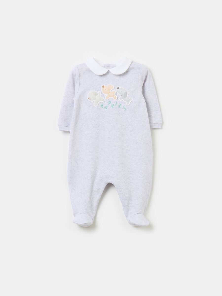 Organic cotton onesie with feet and application_0