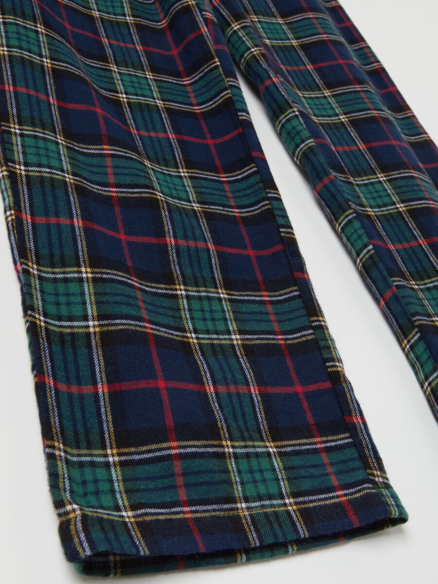 Pantalone pigiama in flanella fantasia tartan_5