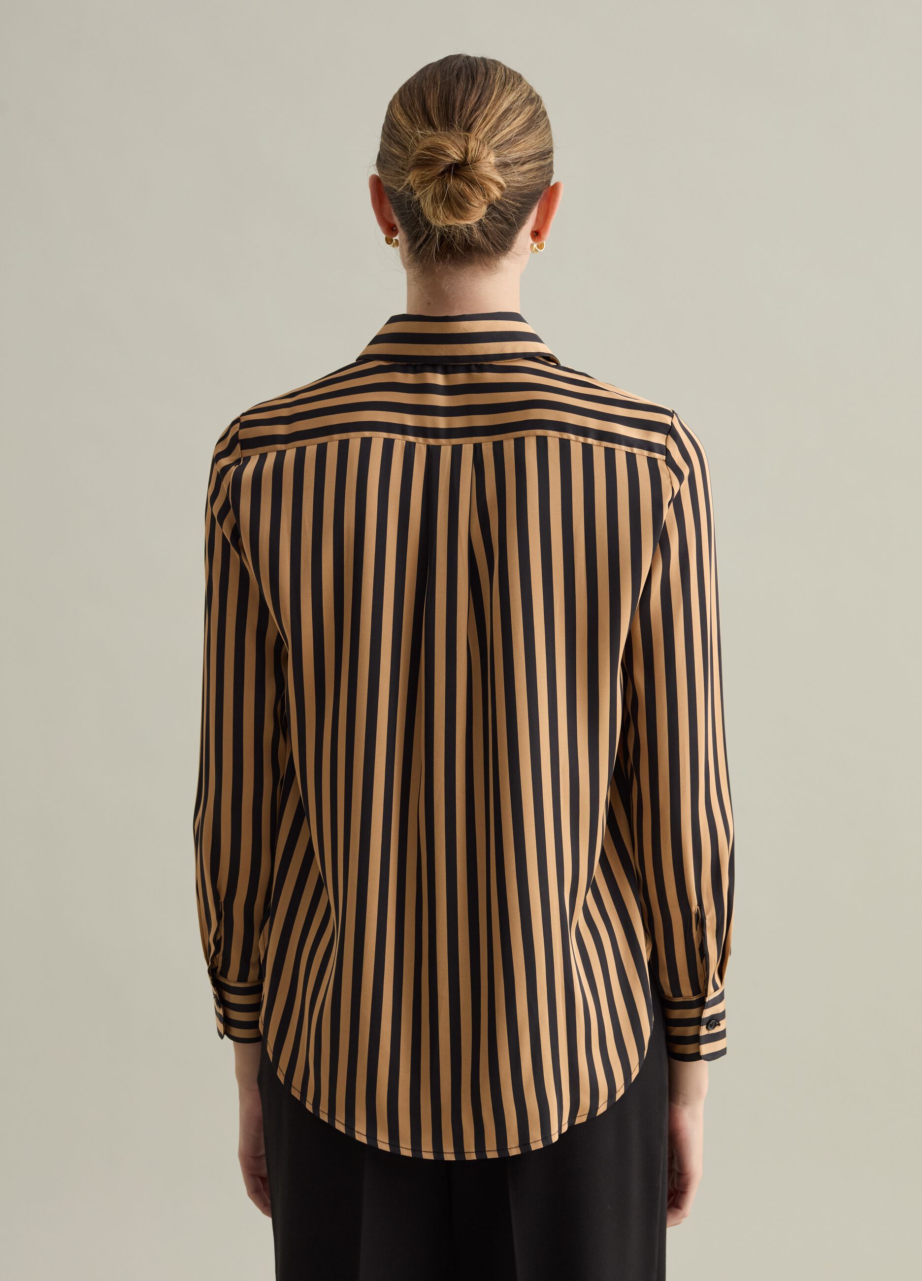 Contemporary striped shirt in satin