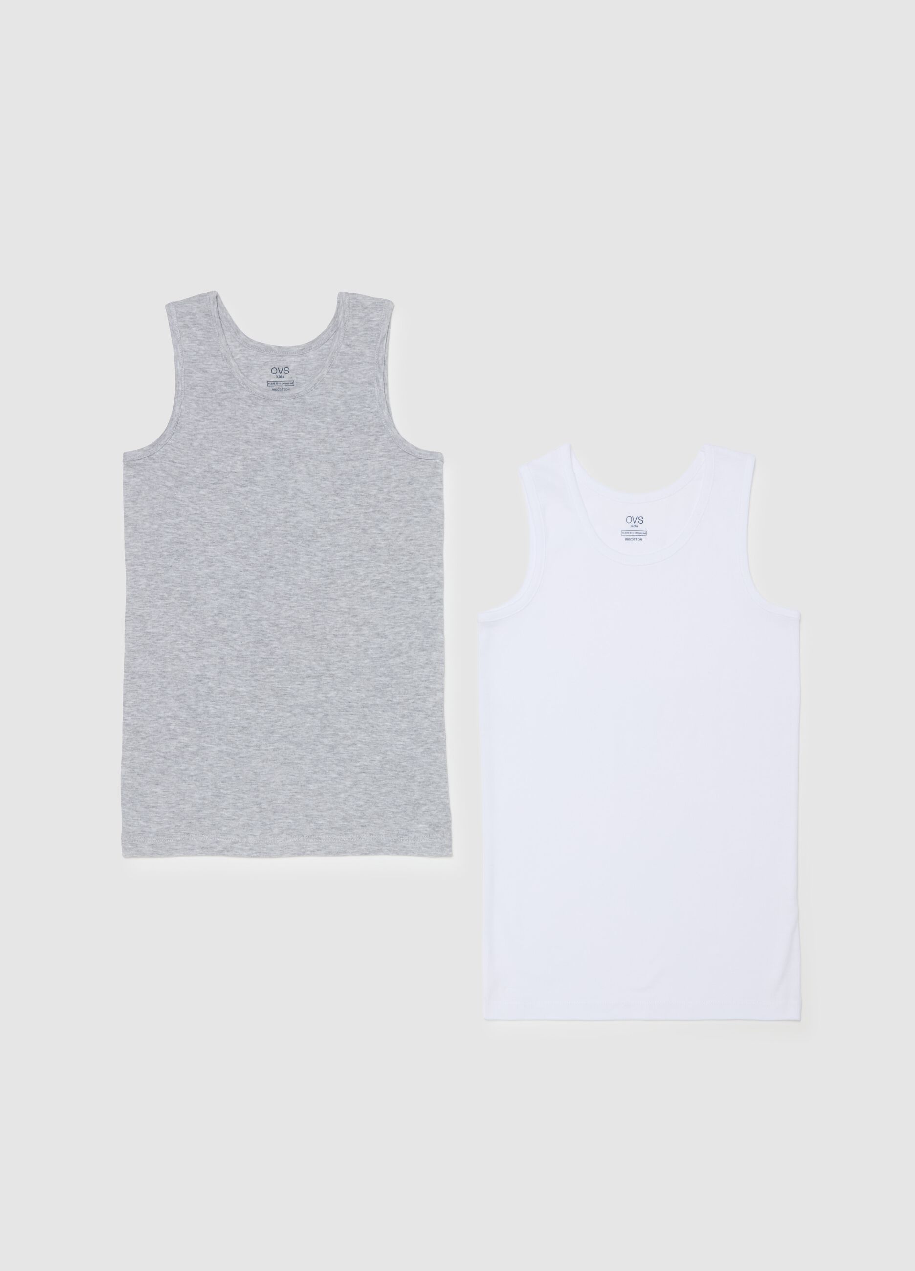 Two-pack racerback vests in organic cotton