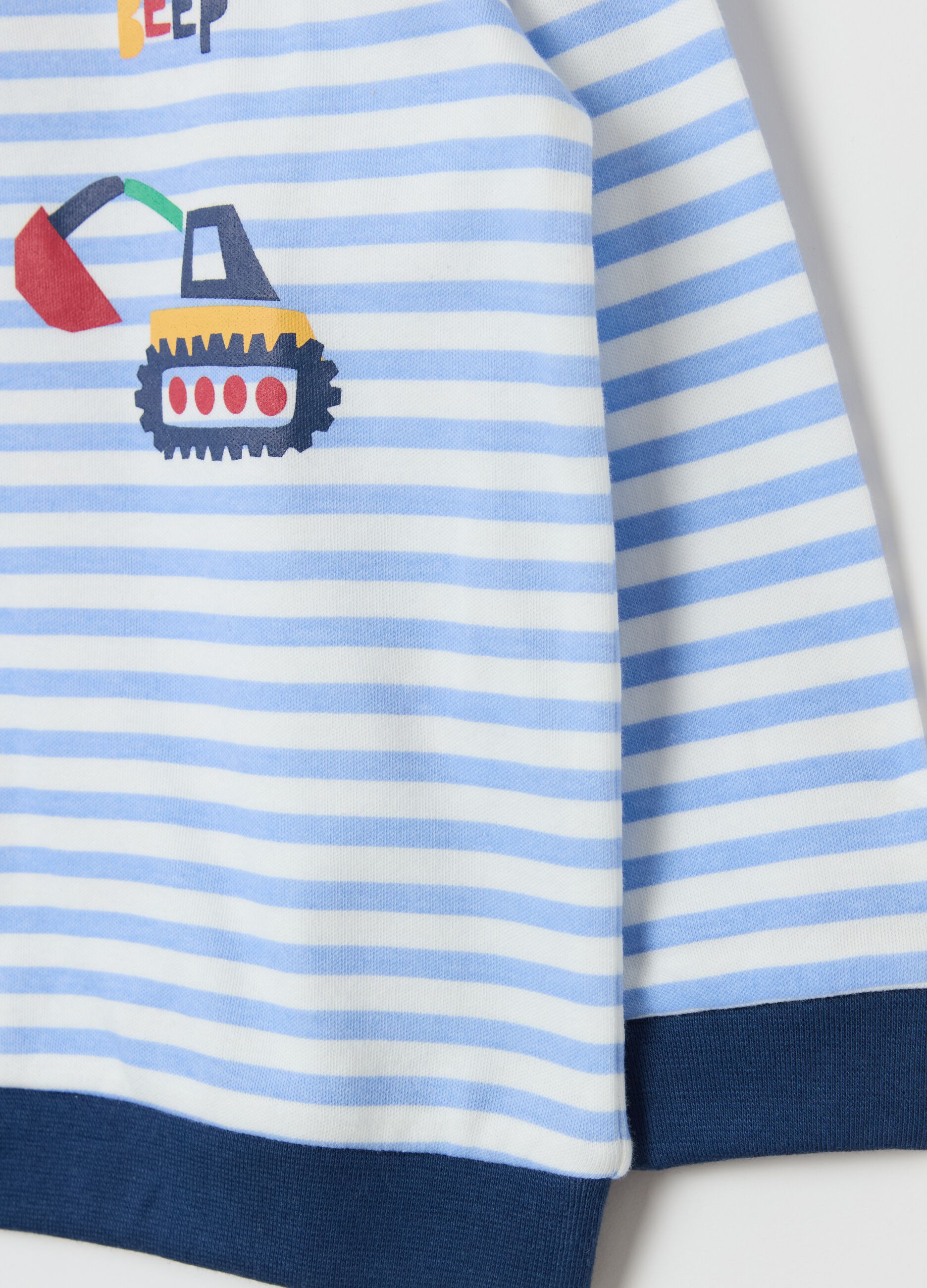 Striped organic cotton pyjamas with print