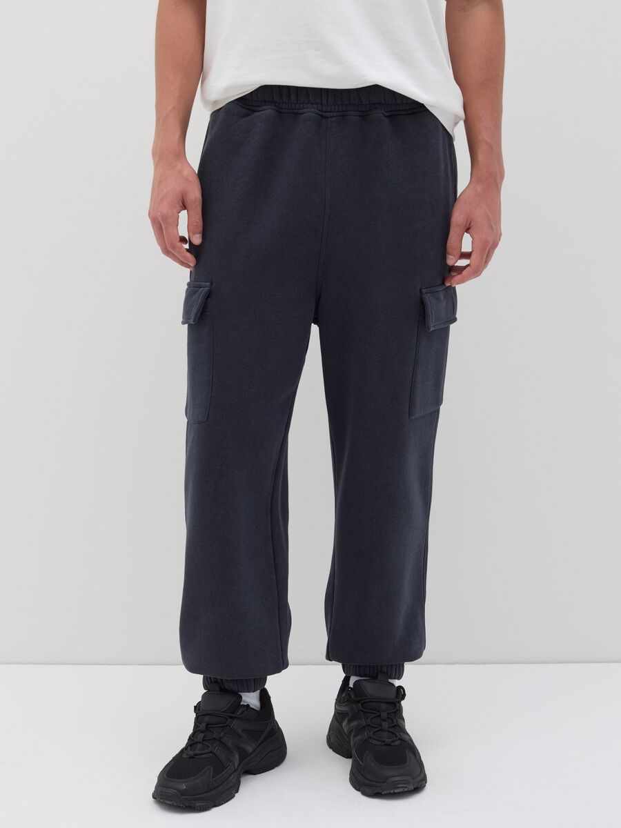 Joggers cargo in felpa_1