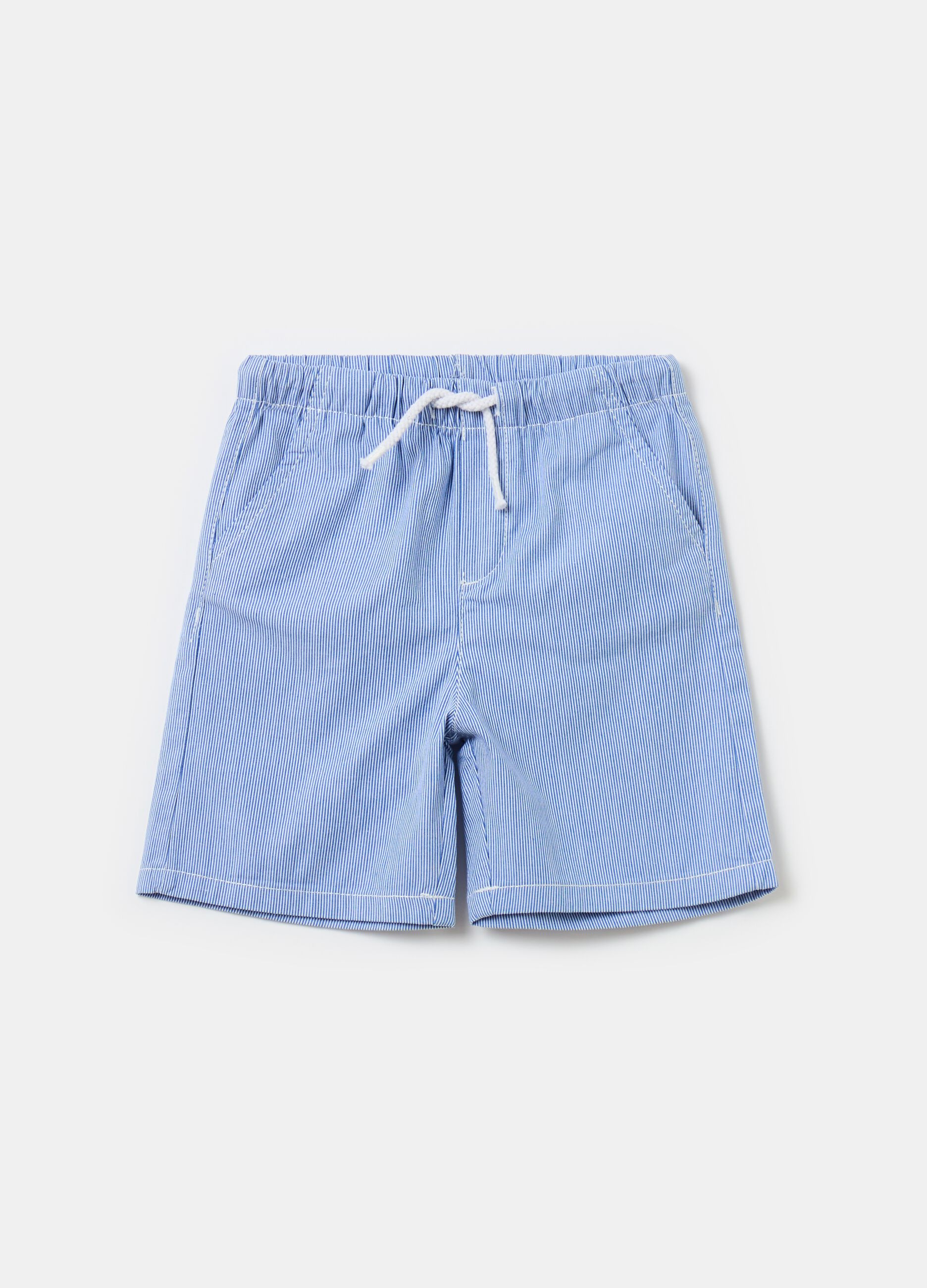 Dobby Bermuda shorts with drawstring