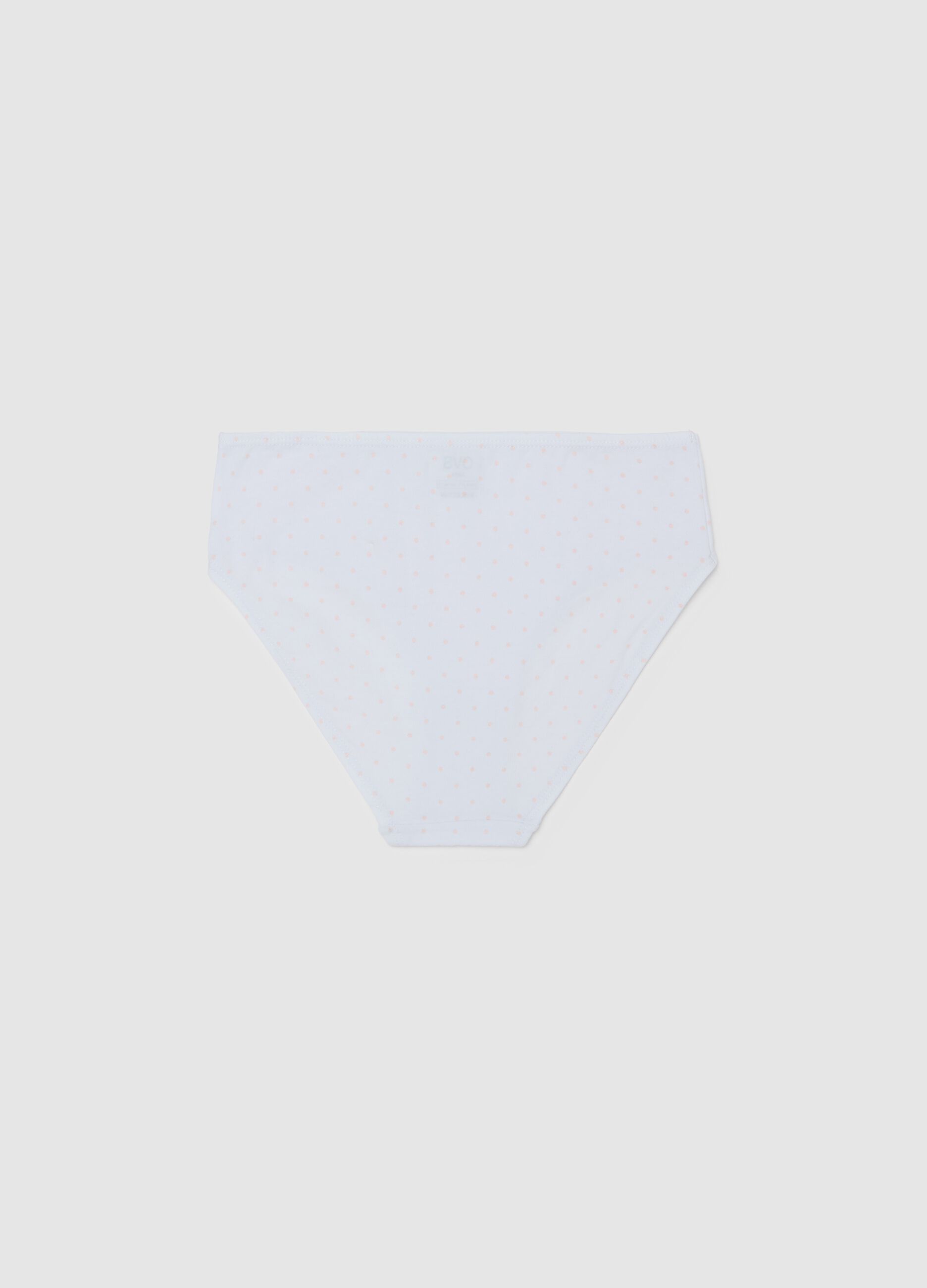 Organic cotton briefs with polka dot pattern